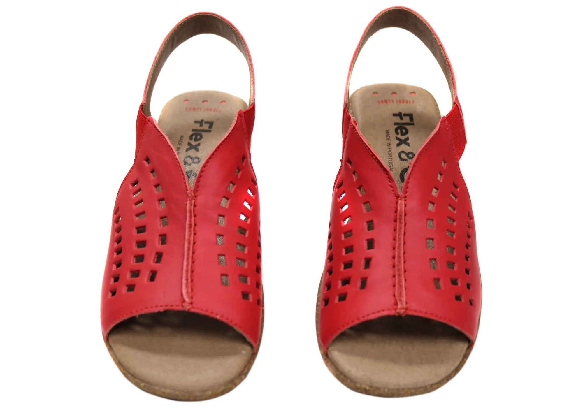 Flex & Go Rochela Damen Bequeme Ledersandalen Hergestellt in Portugal Flex & Go Schuhe