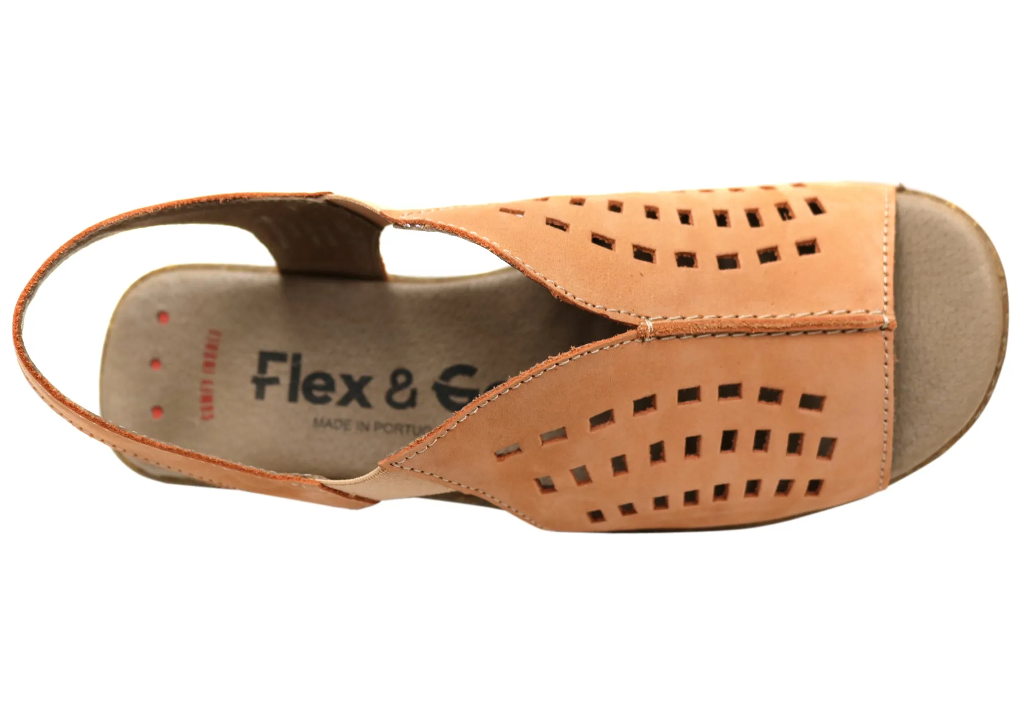 Flex & Go Rochela Damen Bequeme Ledersandalen Hergestellt in Portugal Flex & Go Schuhe