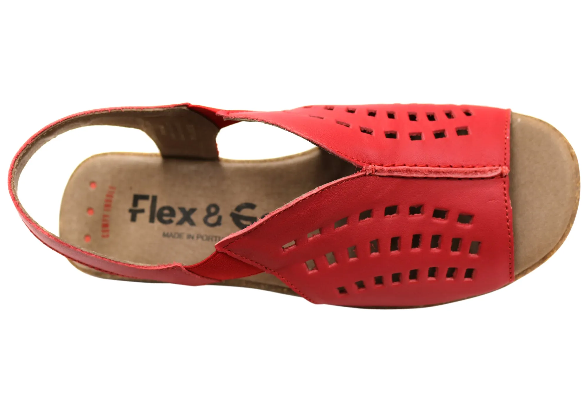 Flex & Go Rochela Damen Bequeme Ledersandalen Hergestellt in Portugal Flex & Go Schuhe