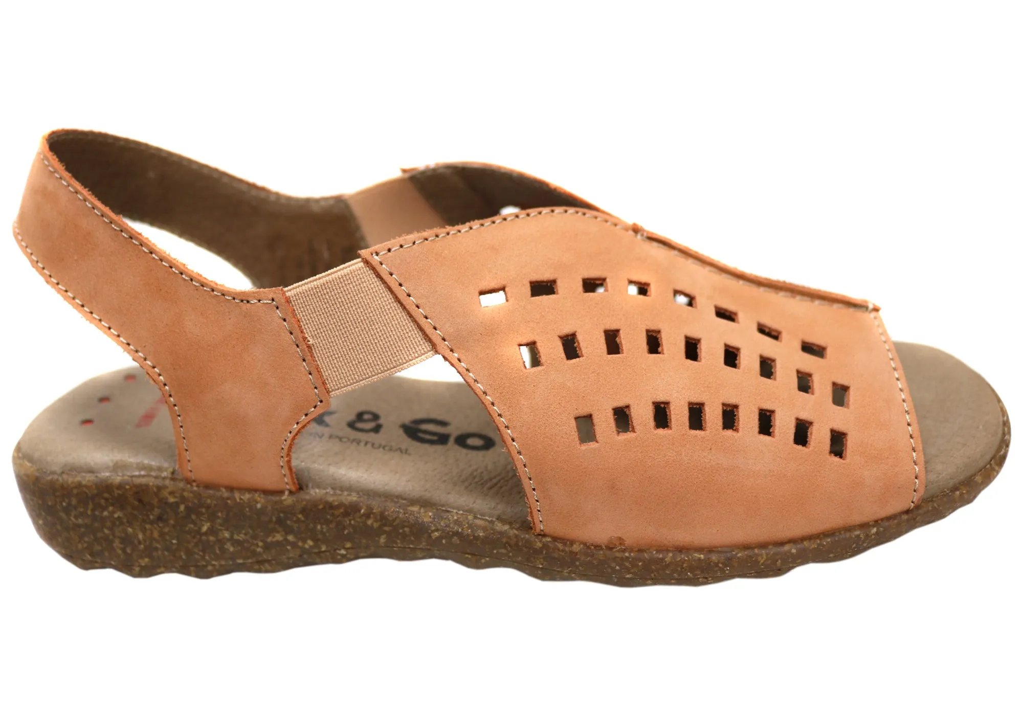 Flex & Go Rochela Damen Bequeme Ledersandalen Hergestellt in Portugal Flex & Go Schuhe