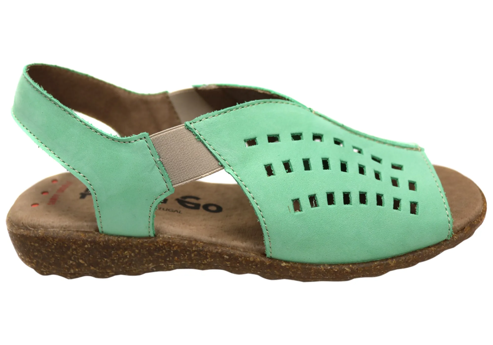 Flex & Go Rochela Damen Bequeme Ledersandalen Hergestellt in Portugal Flex & Go Schuhe
