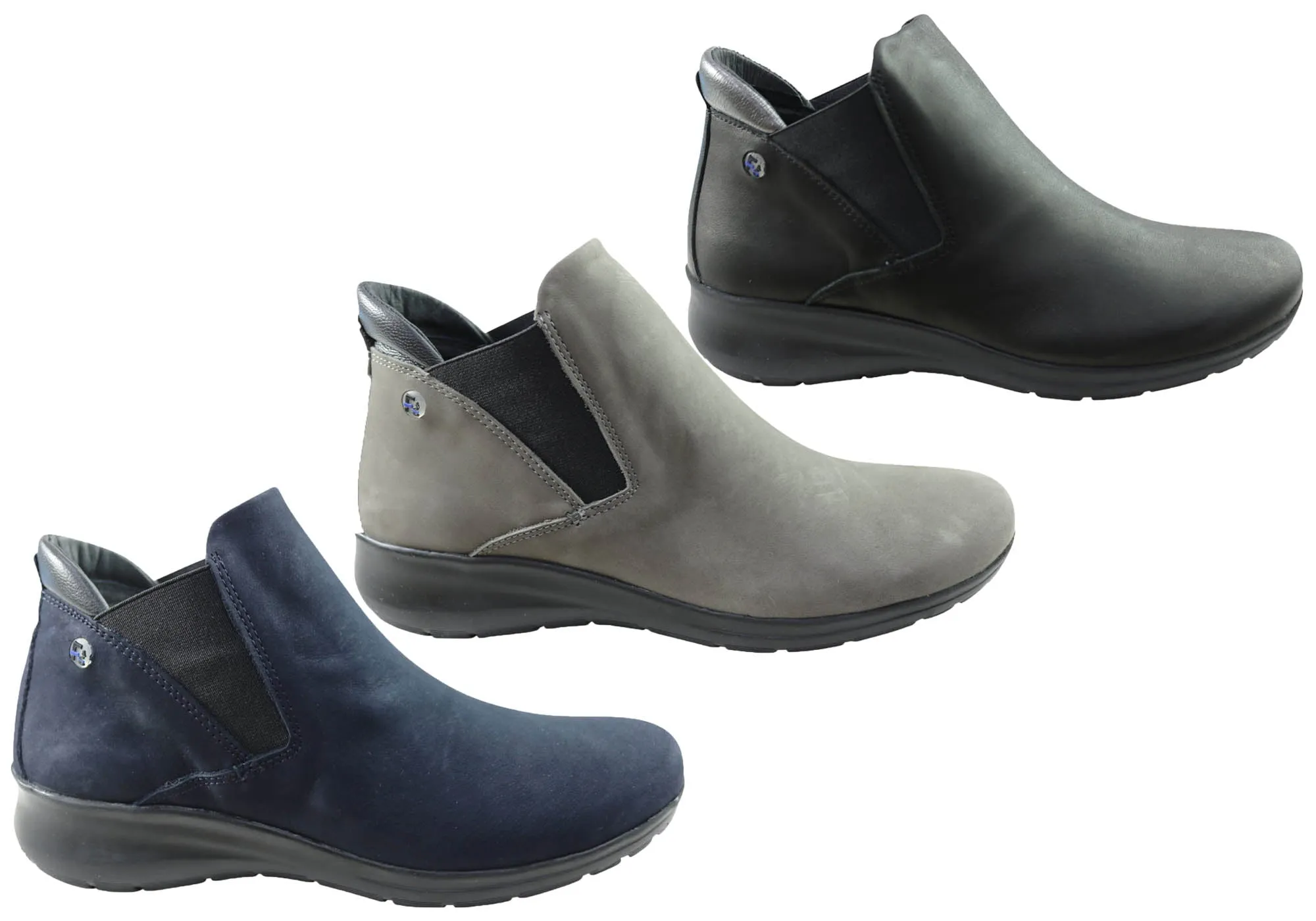 Flex & Go Yorka Damen Komfort Leder Knöchelstiefel Hergestellt in Portugal Flex & Go Schuhe
