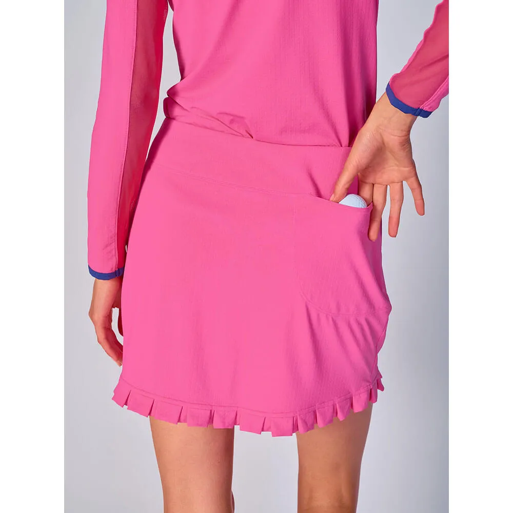 G Lifestyle 14 1/2-Inch Solid Ruffle Skort - Hot Pink G Lifestyle Clothing