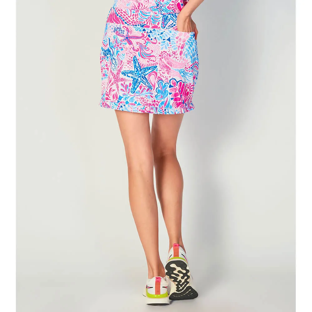 G Lifestyle 14 1/2-Inch Starfish Ruffle Skort - Pink G Lifestyle Clothing