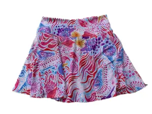 G Lifestyle 16-Inch Back Yoke Ruffle Skort - Pink Sea Wave G Lifestyle Clothing
