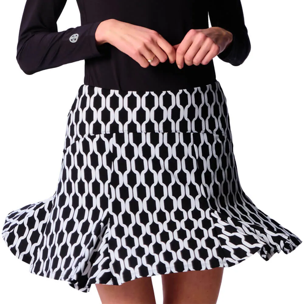 G Lifestyle 17-Inch Flare Skort - Black Geo G Lifestyle Clothing