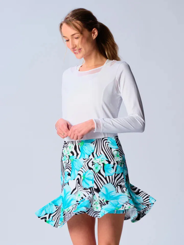 G Lifestyle 17-Inch Flare Skort - Black Zebra G Lifestyle Clothing