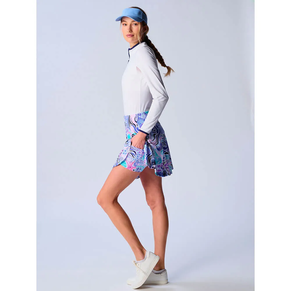 G Lifestyle 17-Inch Flare Skort - Blue Sea Wave G Lifestyle Clothing
