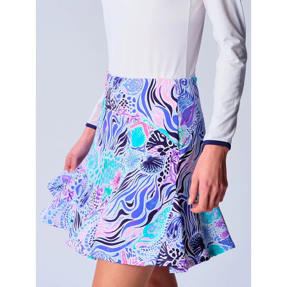 G Lifestyle 17-Inch Flare Skort - Blue Sea Wave G Lifestyle Clothing