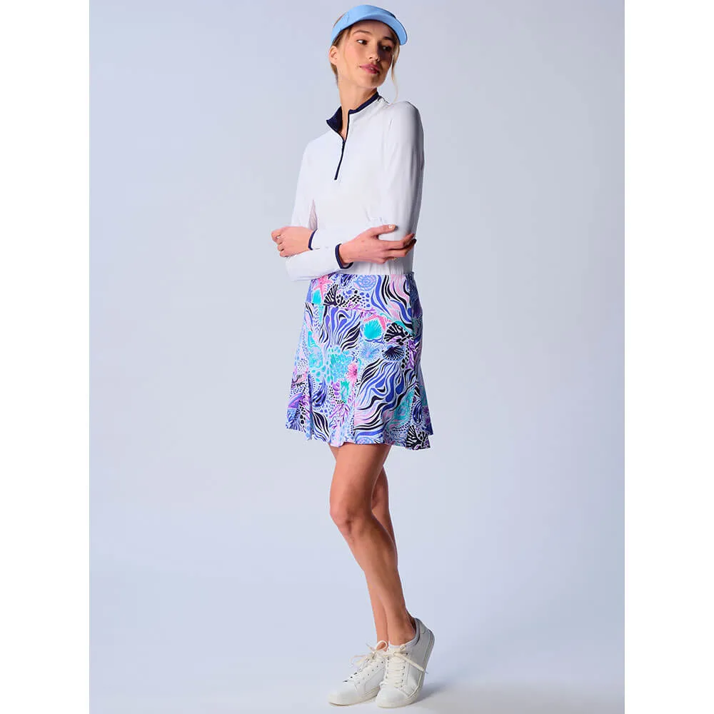 G Lifestyle 17-Inch Flare Skort - Blue Sea Wave G Lifestyle Clothing