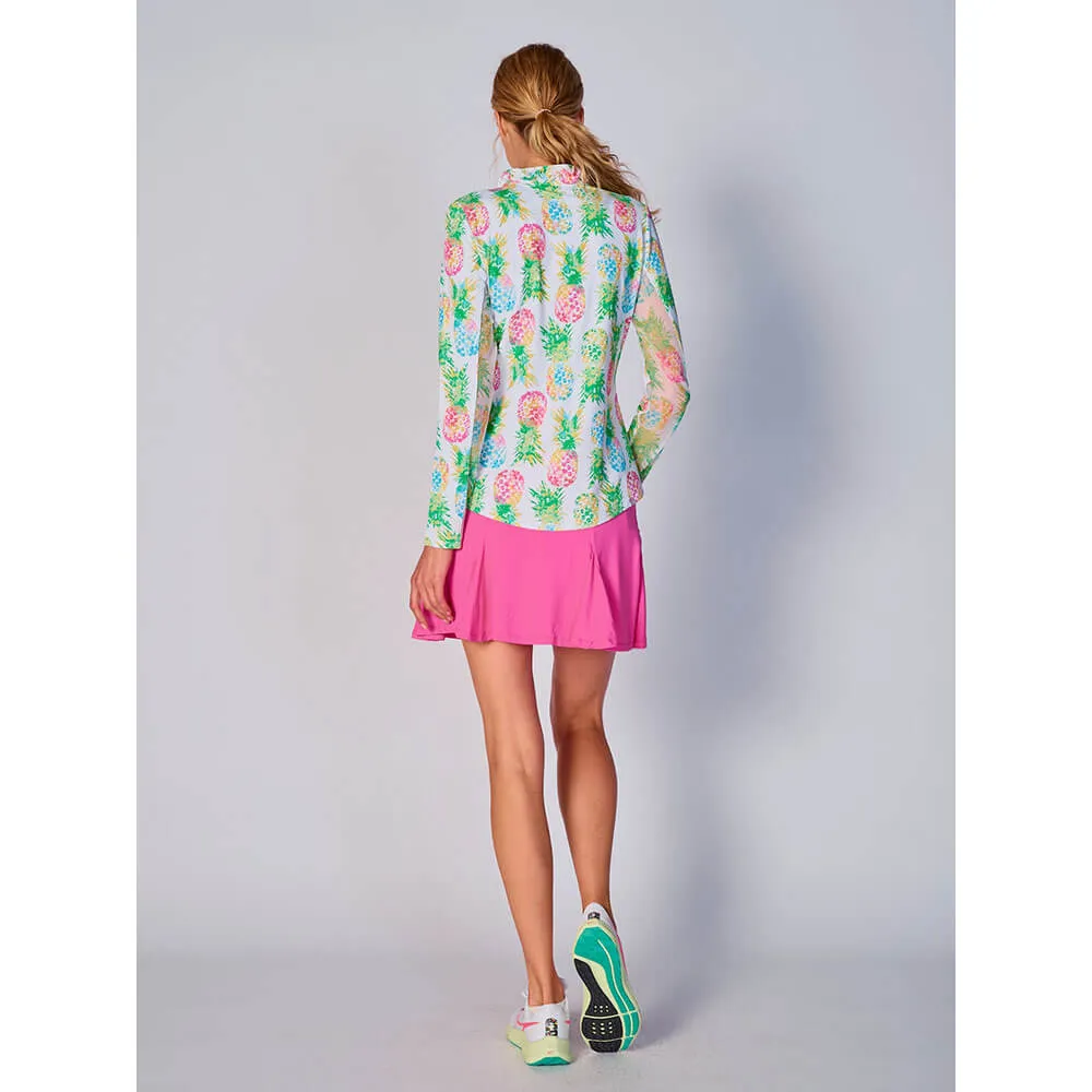 G Lifestyle Ananas Long Sleeve Double Ruffle Top - Green G Lifestyle Clothing