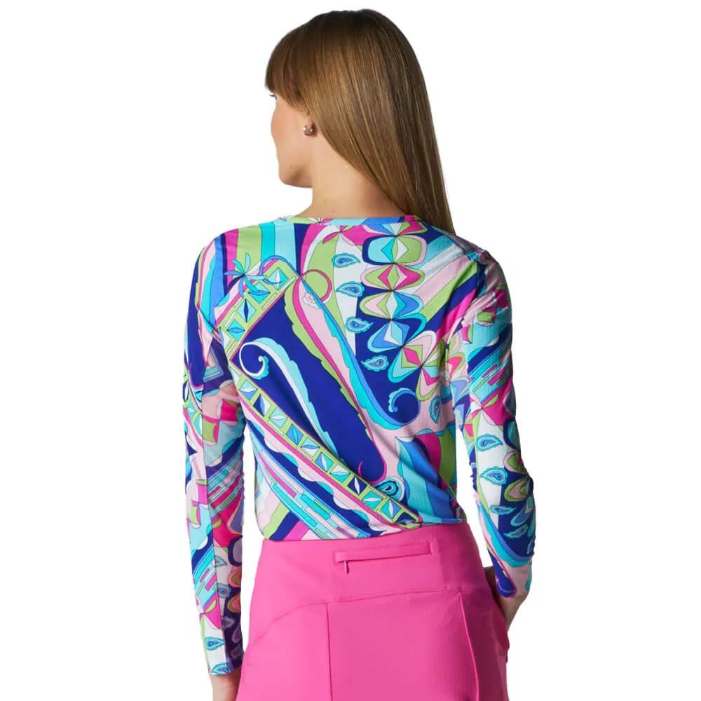 G Lifestyle Paradisio Crew Neck Long Sleeve Top - Multi G Lifestyle Clothing