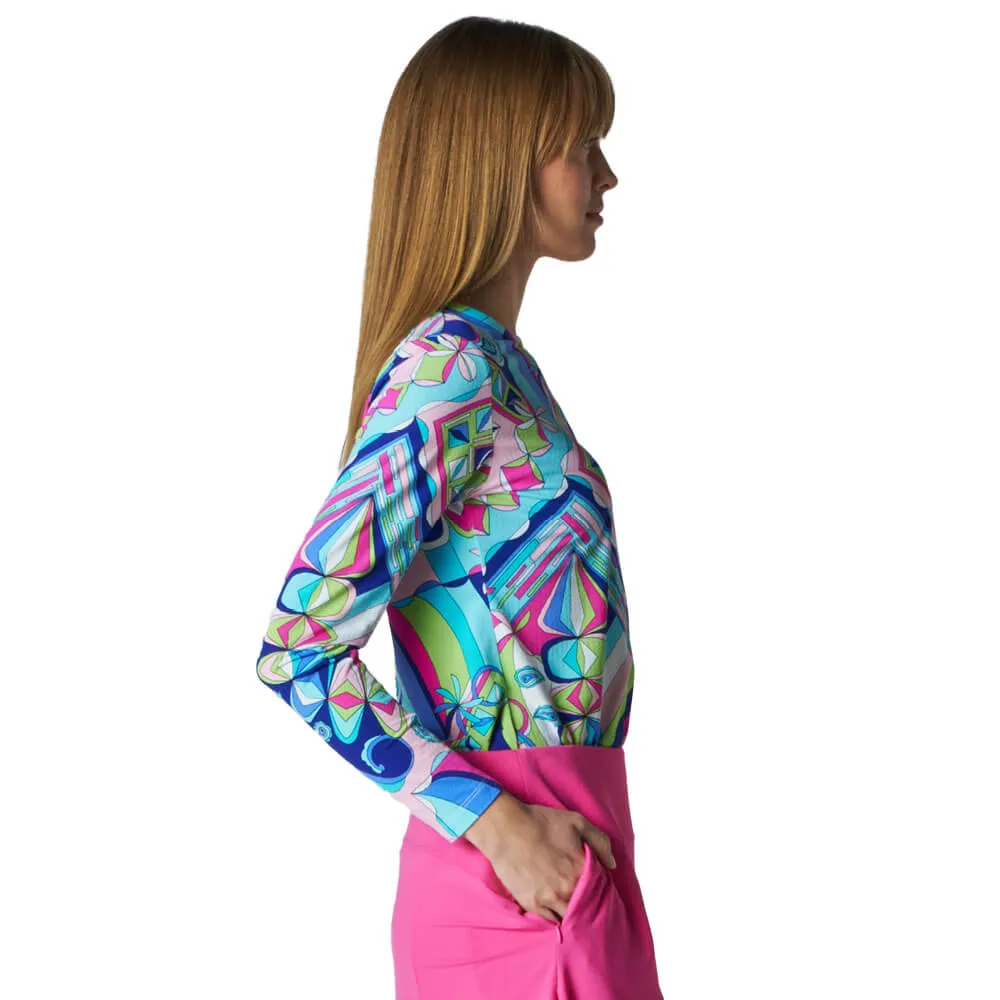 G Lifestyle Paradisio Crew Neck Long Sleeve Top - Multi G Lifestyle Clothing