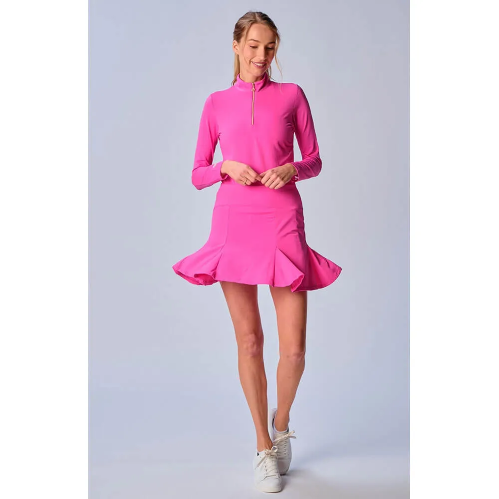 G Lifestyle Solid 17-Inch Flare Skort - Hot Pink G Lifestyle Clothing