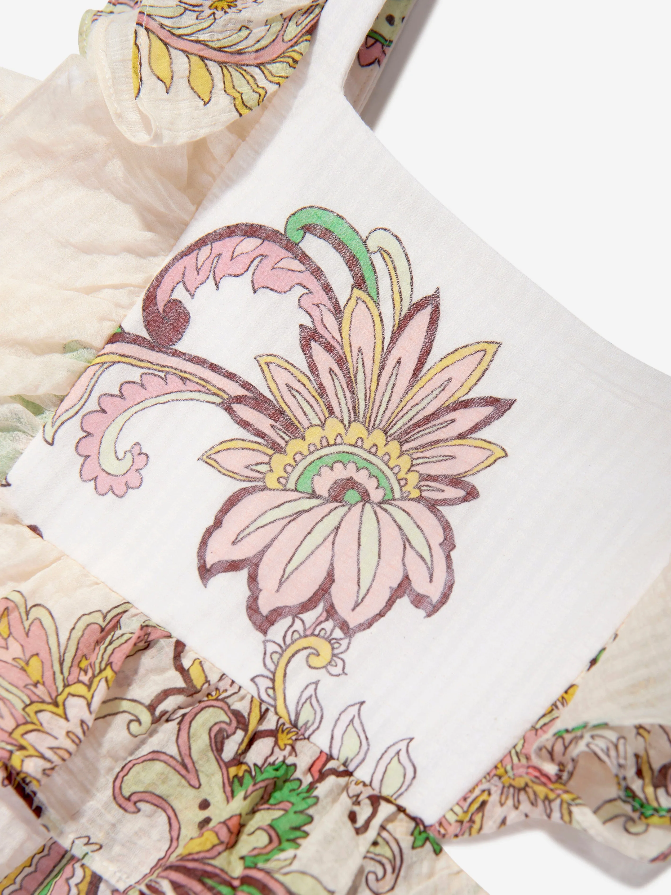 Mädchen Baumwolle und Seide Paisley Druck Kleid in Mehrfarben
