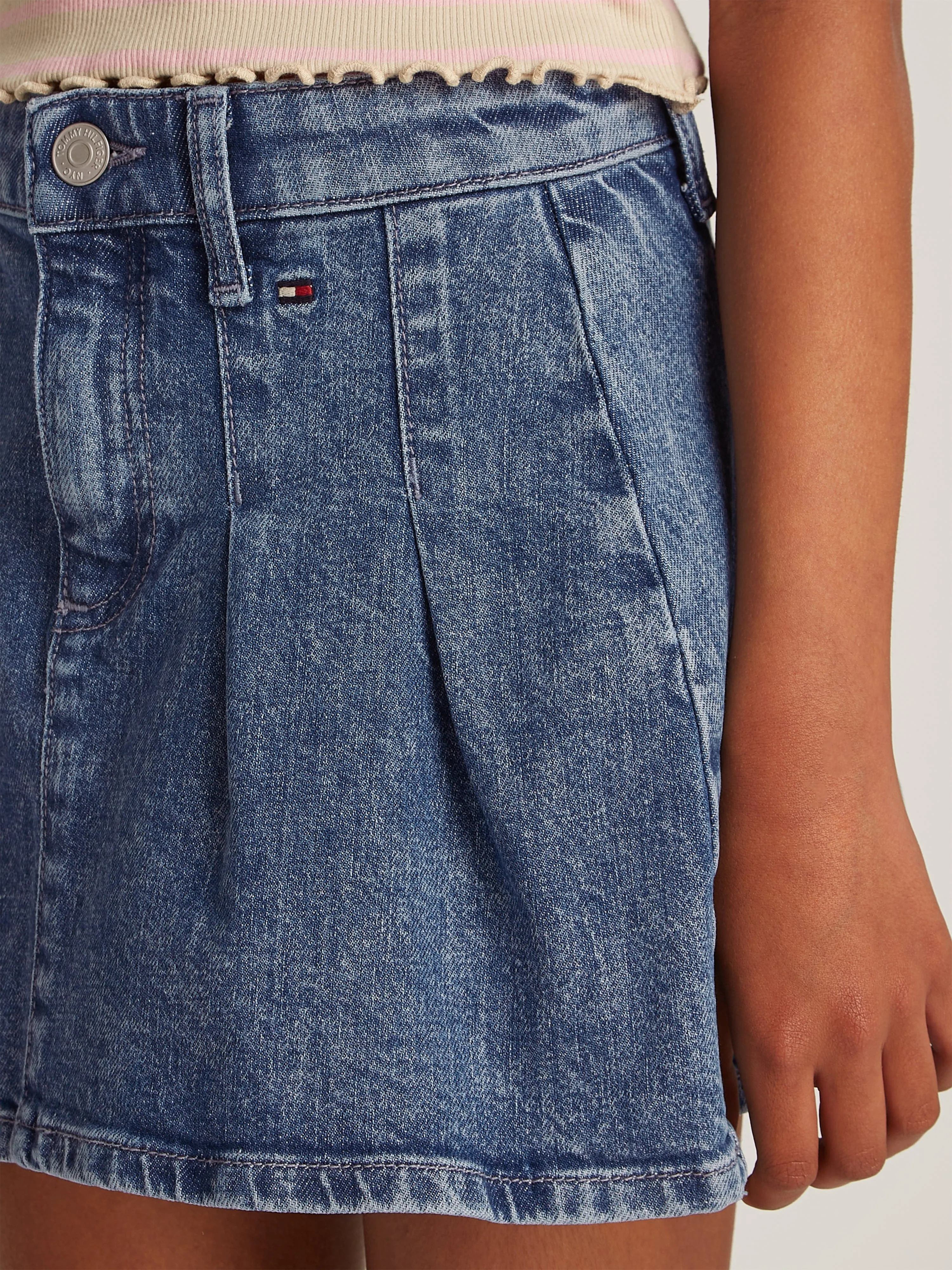 Mädchen Denim Plisseerock in Blau