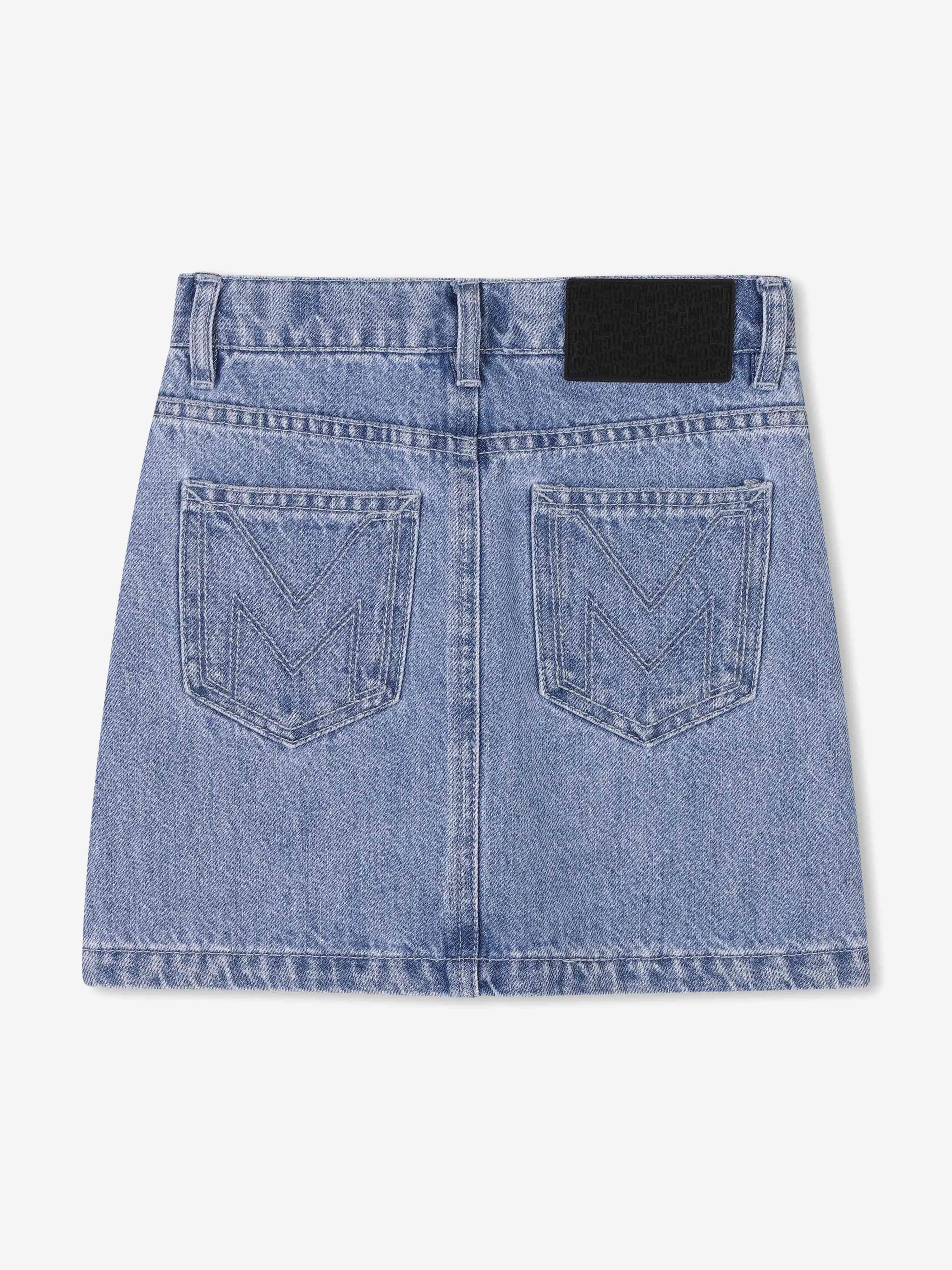 Mädchen Diamante Denim Rock in Blau