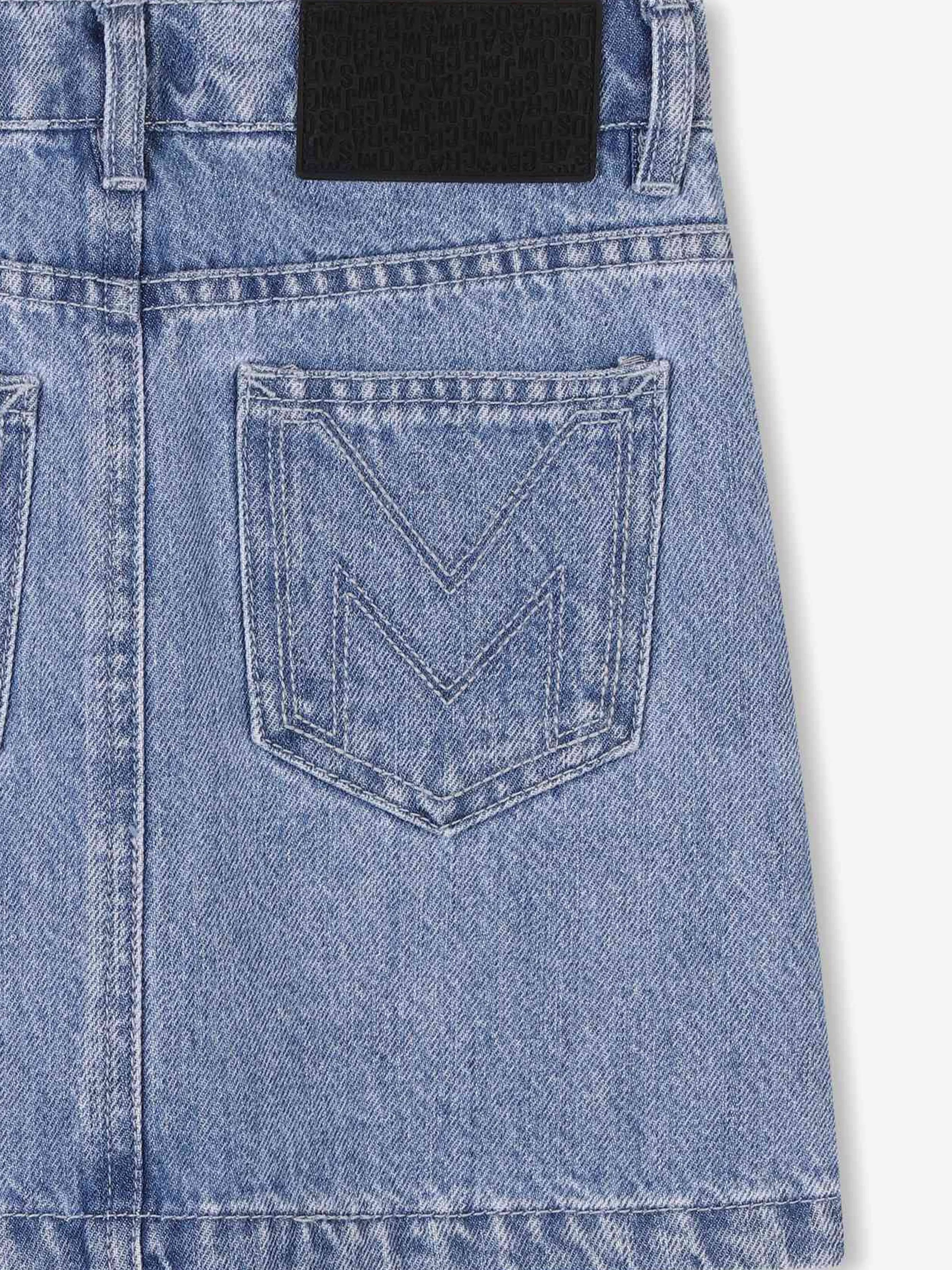Mädchen Diamante Denim Rock in Blau