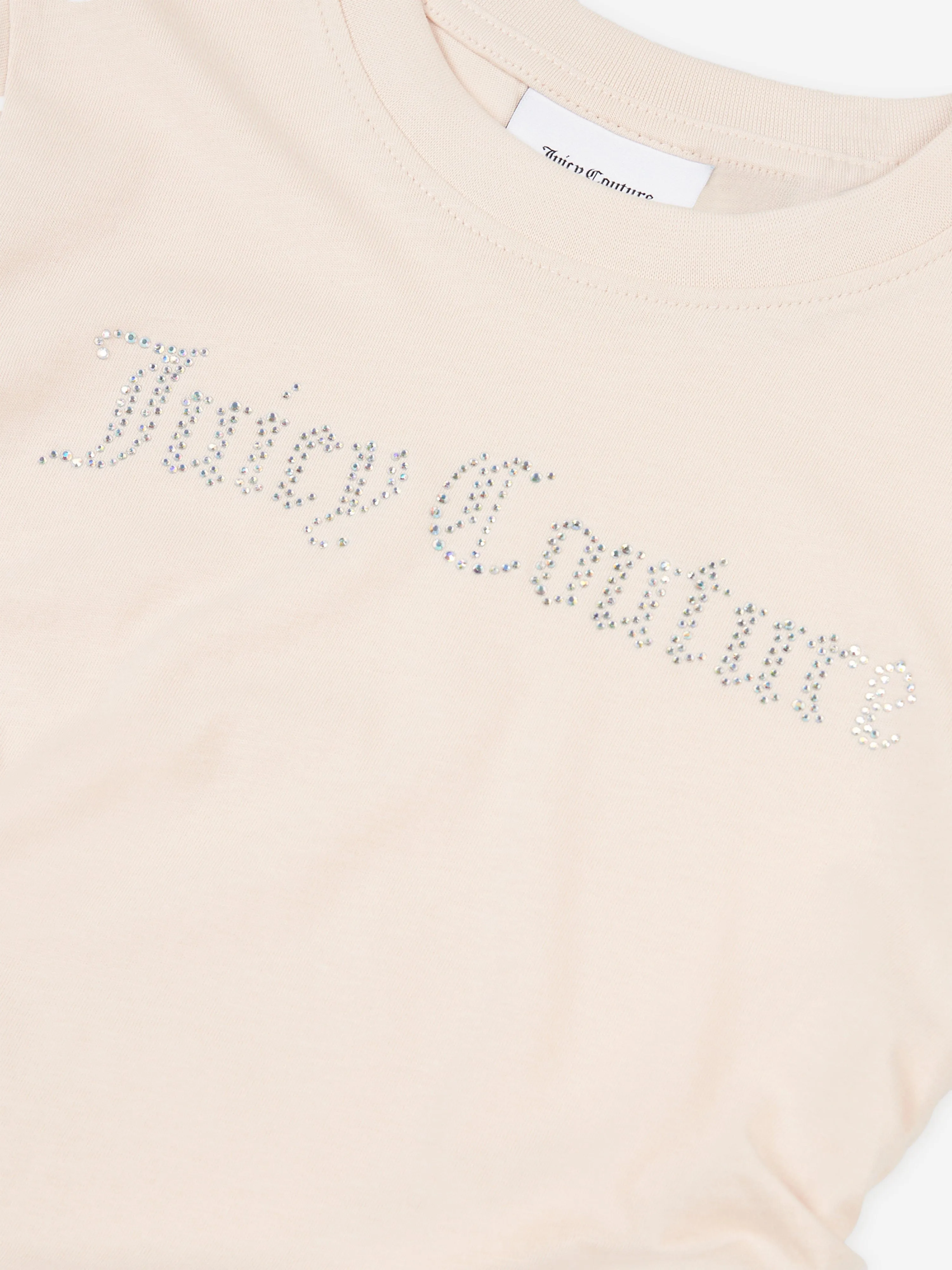 Mädchen Diamante Logo T-Shirt in Beige