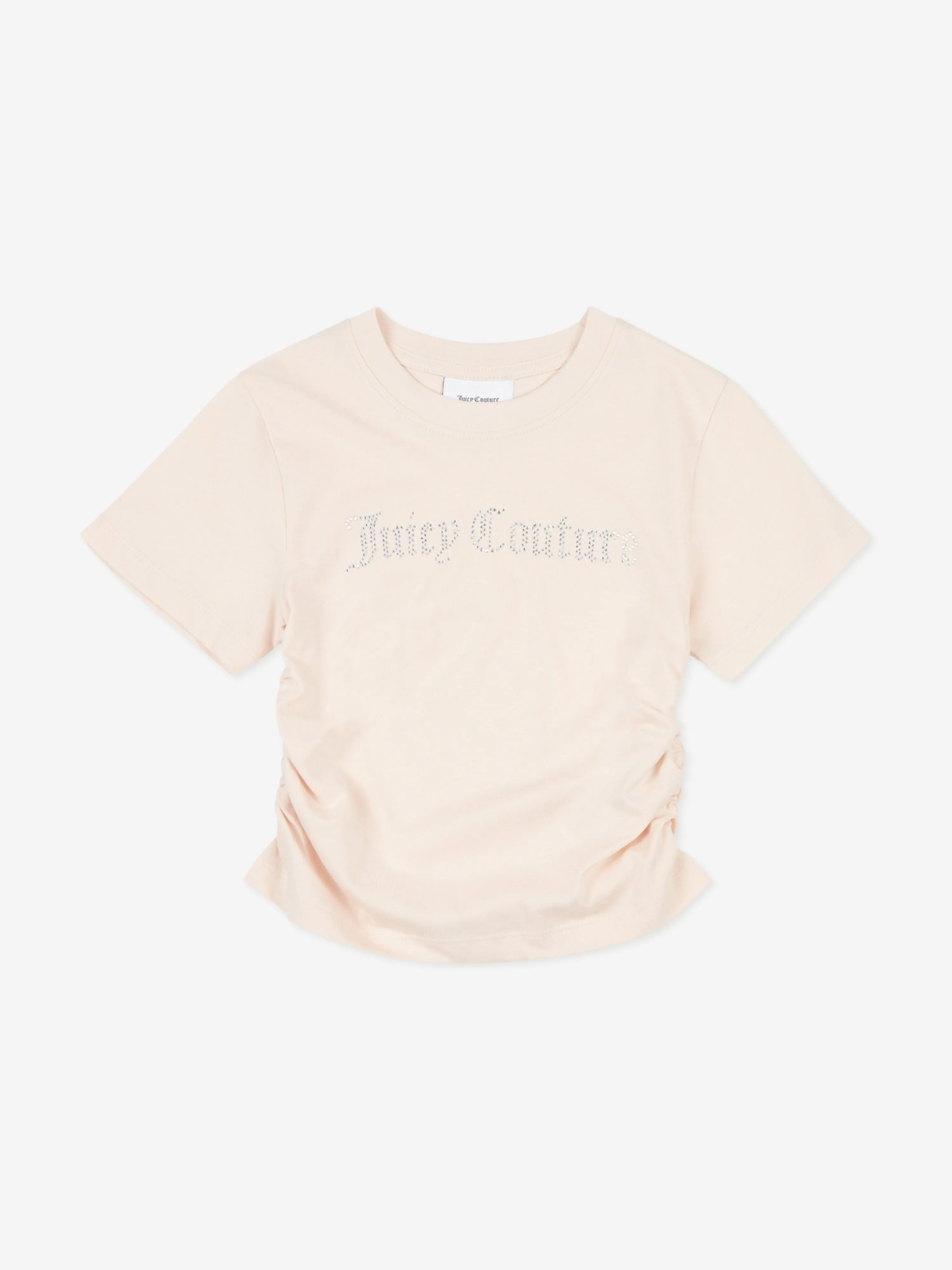 Mädchen Diamante Logo T-Shirt in Beige