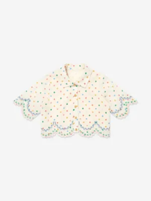 Everley Bestickte Bluse in Elfenbein für Mädchen
