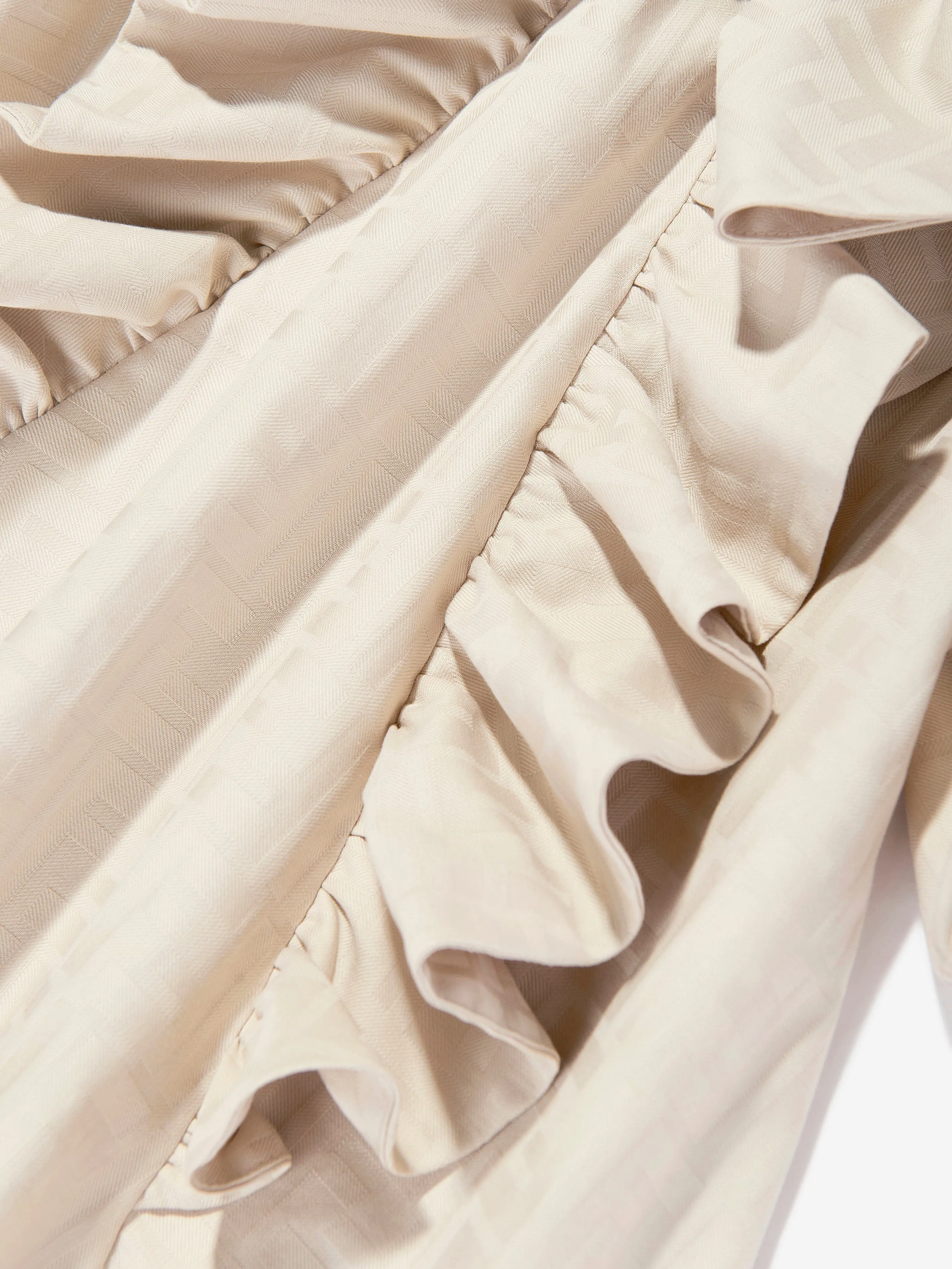 Mädchen FF Jacquard Logo Kleid in Beige
