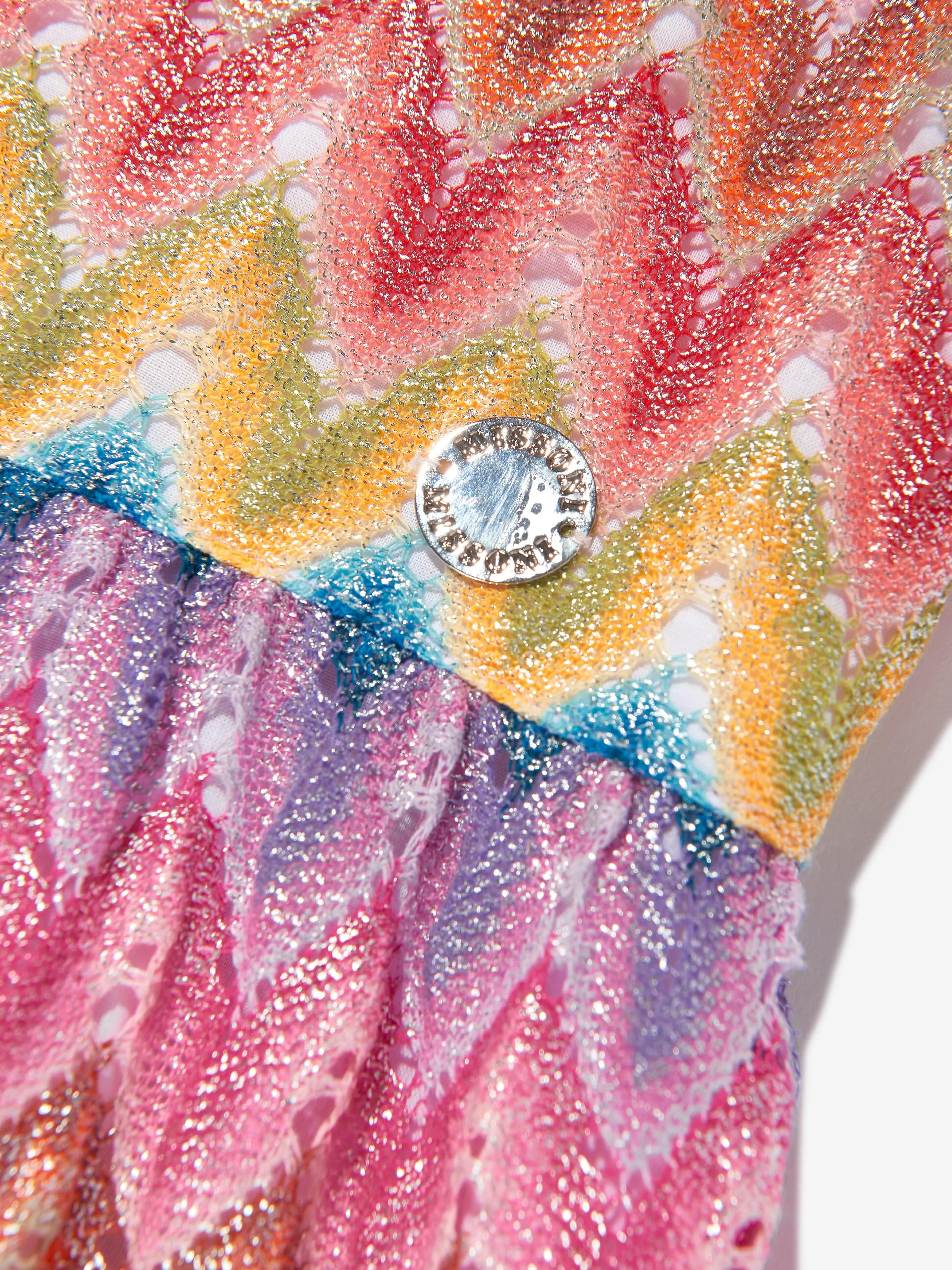 Mädchen Strickkleid mit Zickzack-Muster in Mehrfarben