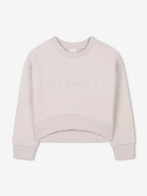 Mädchen Logo Print Sweatshirt in Beige