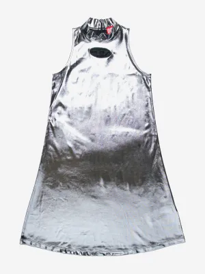 Mädchen Metallisches Trägerloses Kleid in Silber