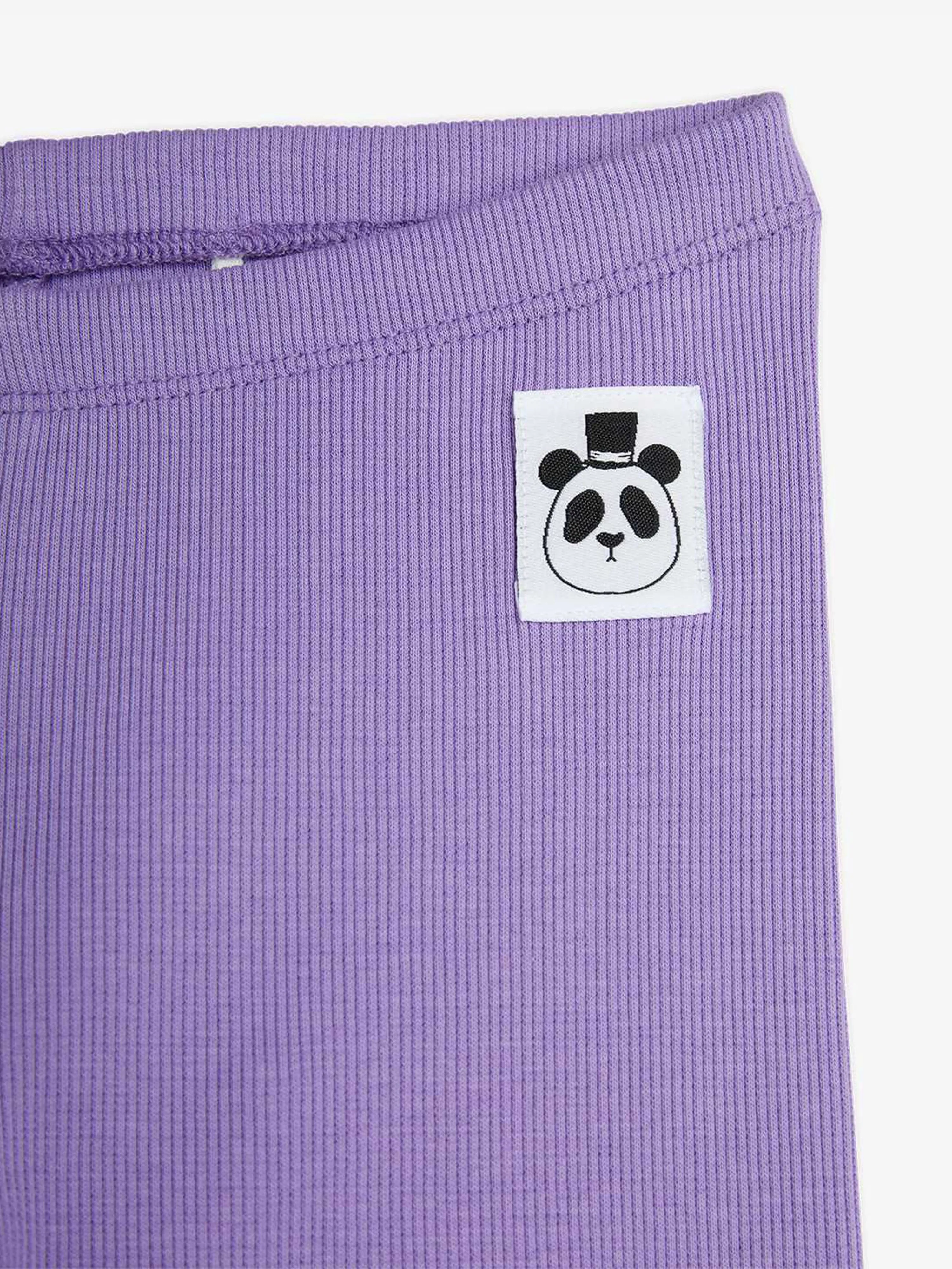 Mädchen Unifarbene Rippen-Leggings in Lila