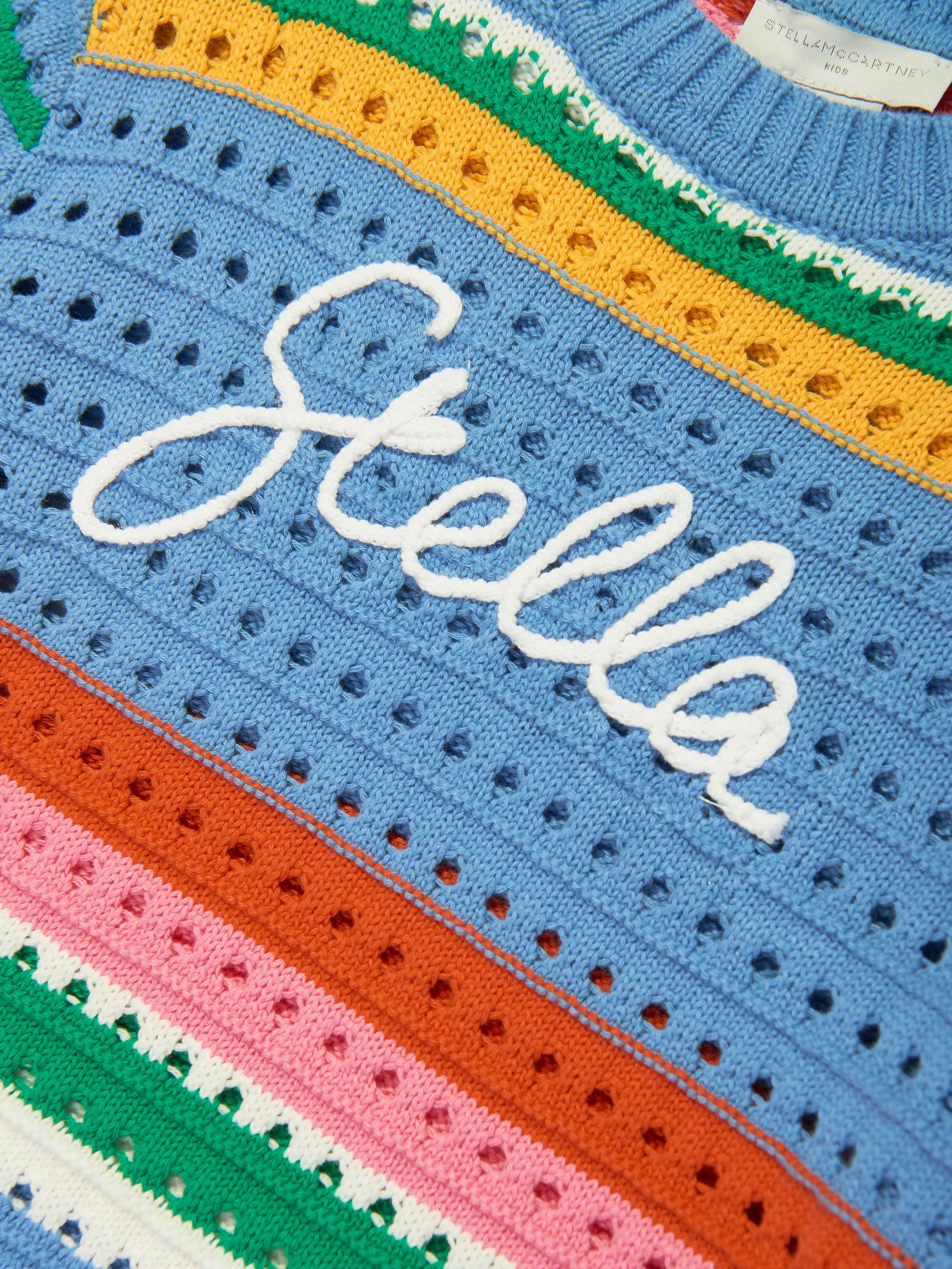 Mädchen Gestreifter Logo-Pullover in Mehrfarbig