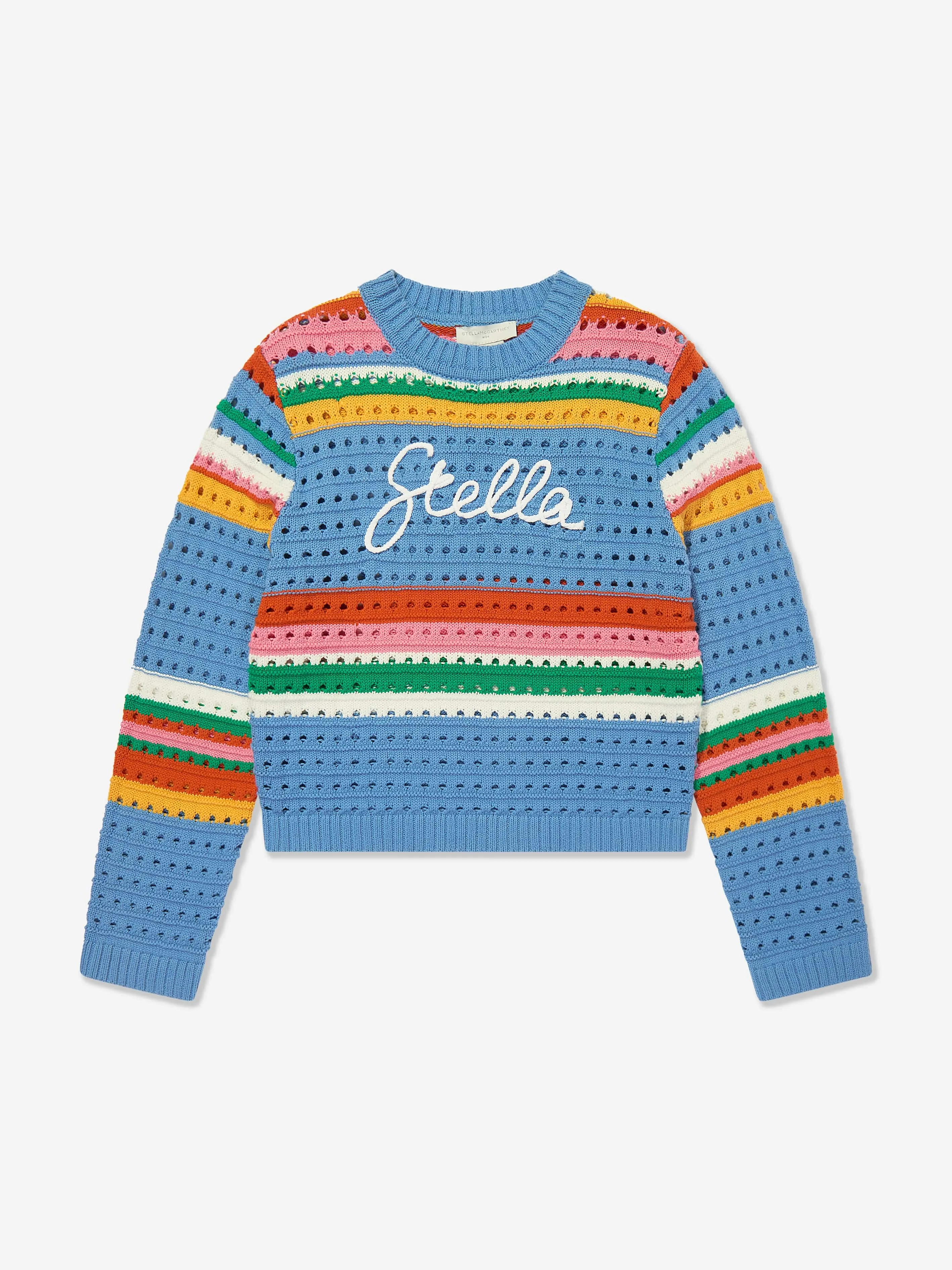 Mädchen Gestreifter Logo-Pullover in Mehrfarbig