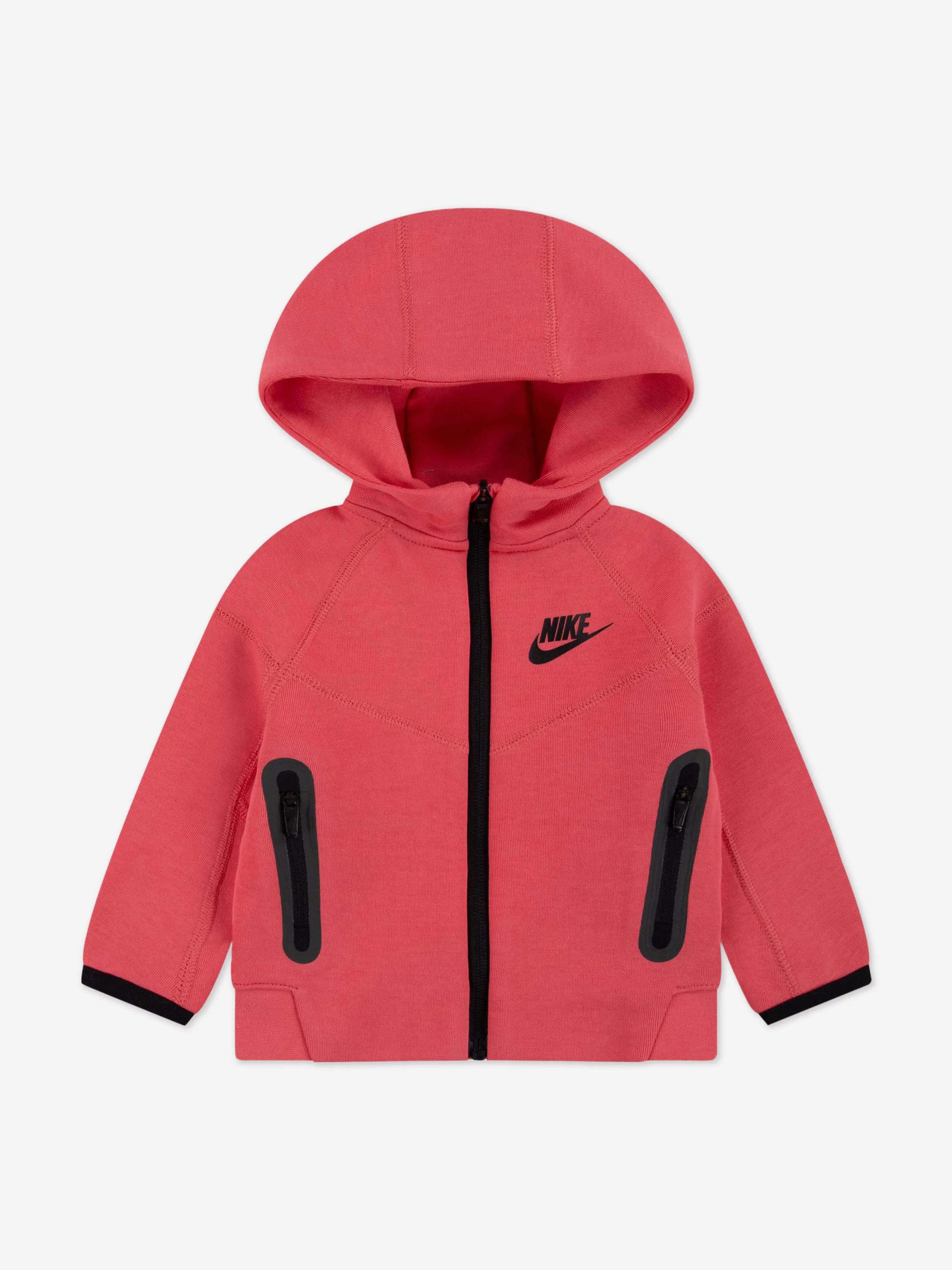 Mädchen Tech Fleece Kapuzenpullover mit Reißverschluss und Jogginghose in Pink