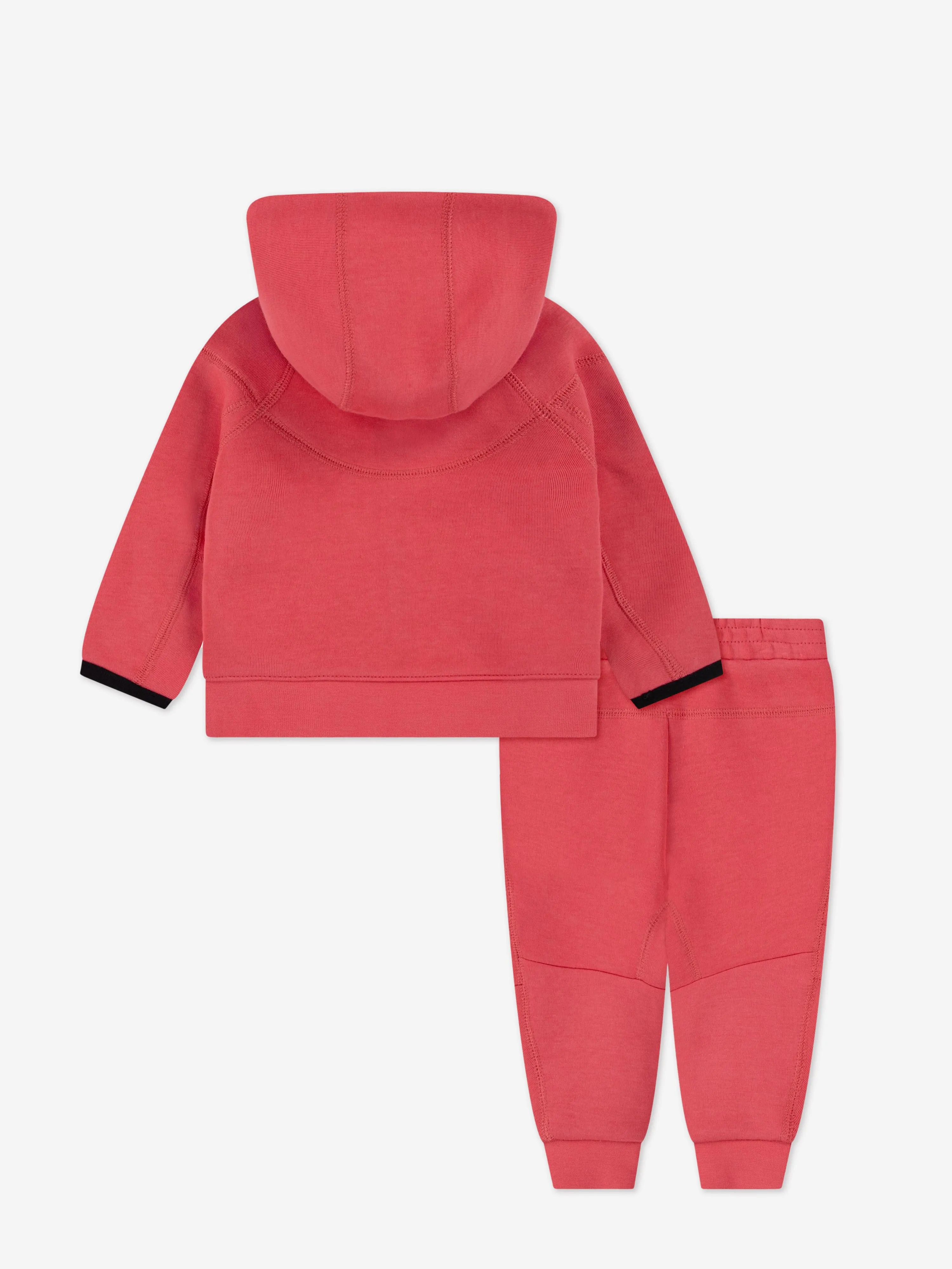 Mädchen Tech Fleece Kapuzenpullover mit Reißverschluss und Jogginghose in Pink