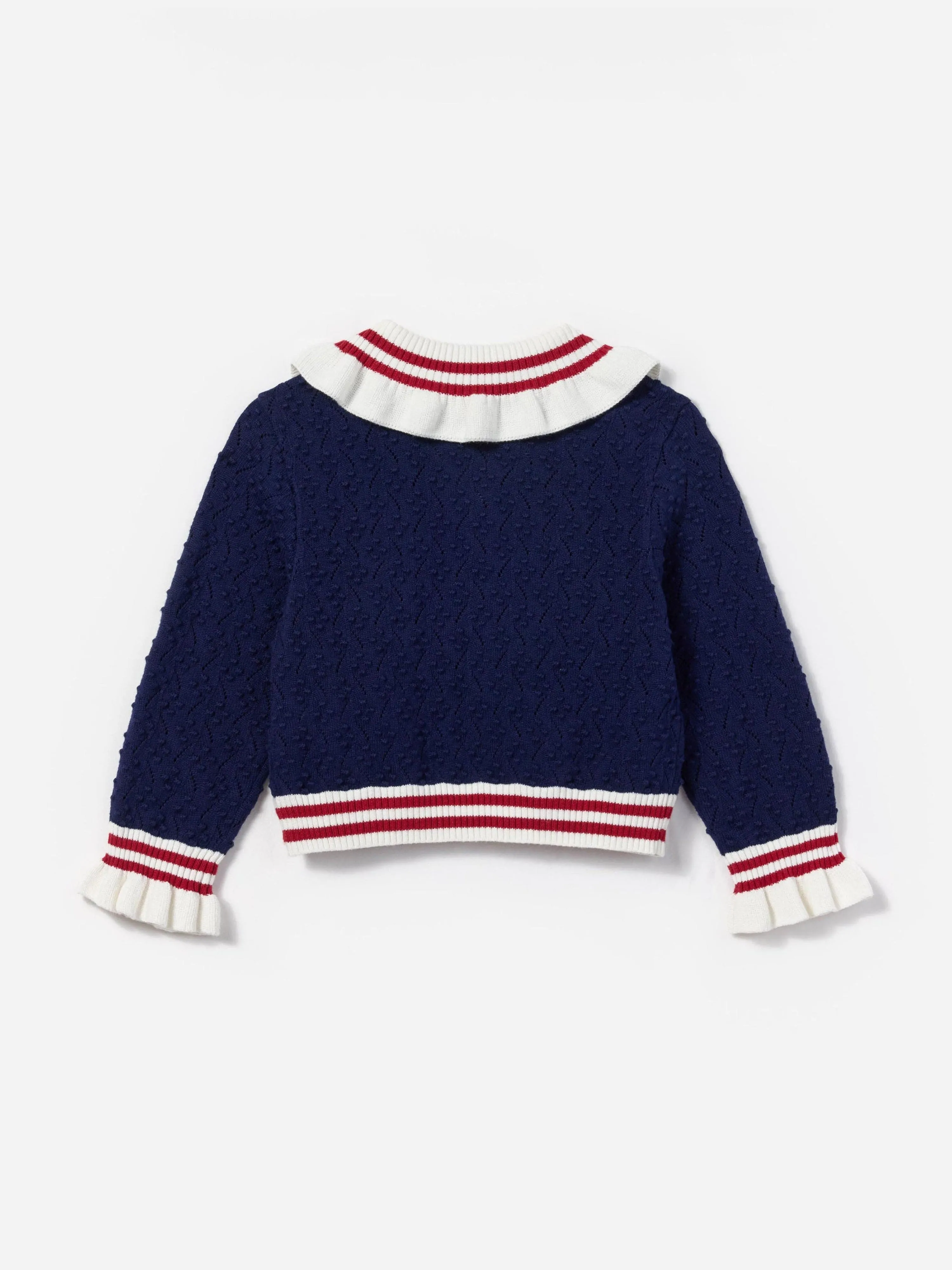 Mädchen Strukturierte Strickjacke in Marineblau