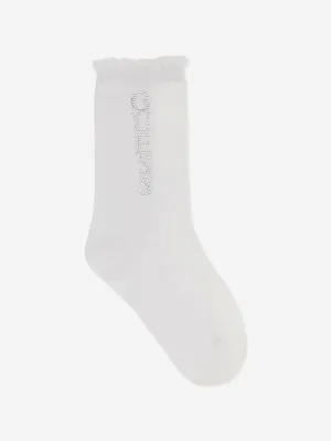 Guess Girls Logo Socken in Weiß