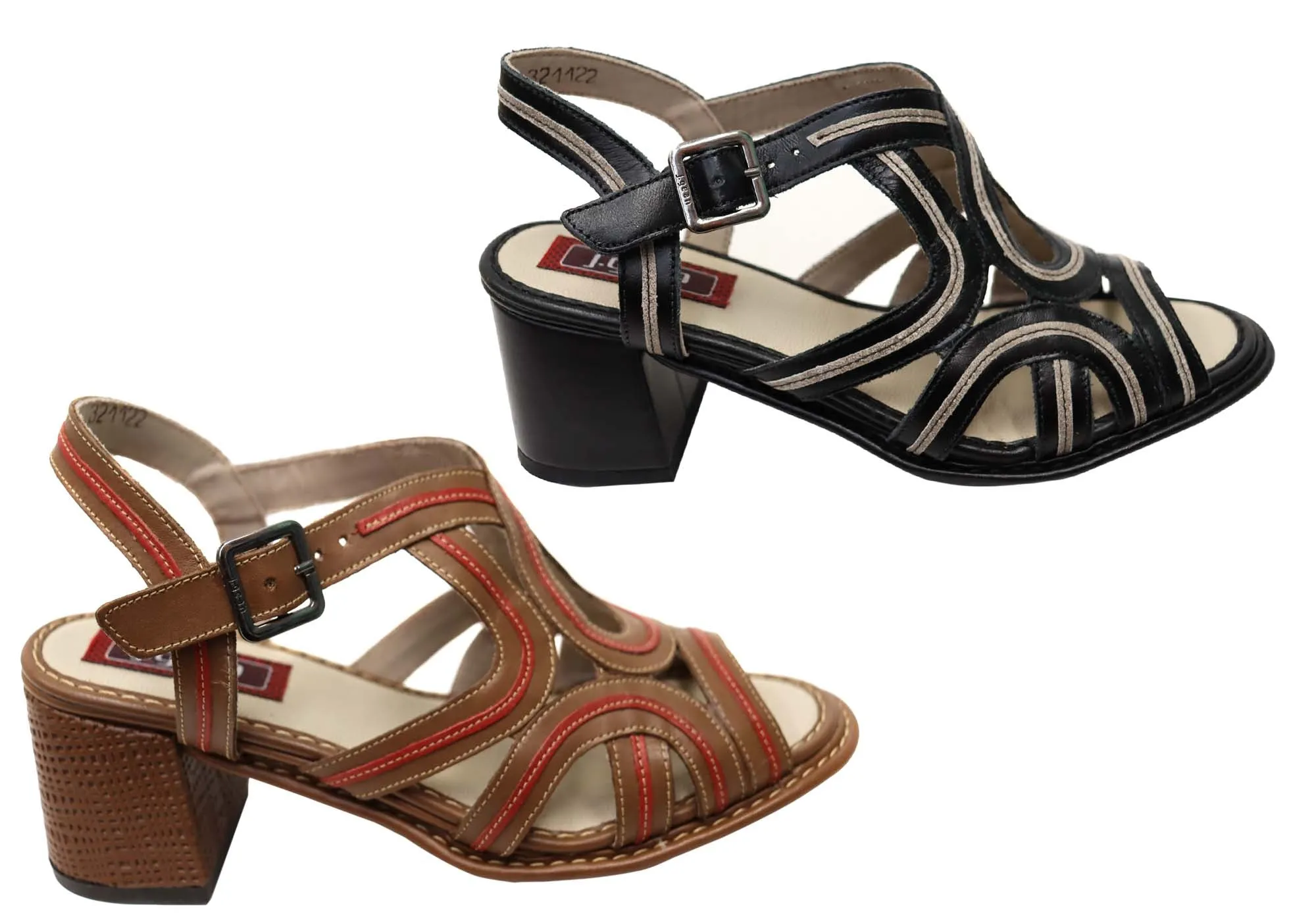 J Gean Yvonne Damen Bequeme Leder High Heels Sandalen Hergestellt In Brasilien J Gean Schuhe