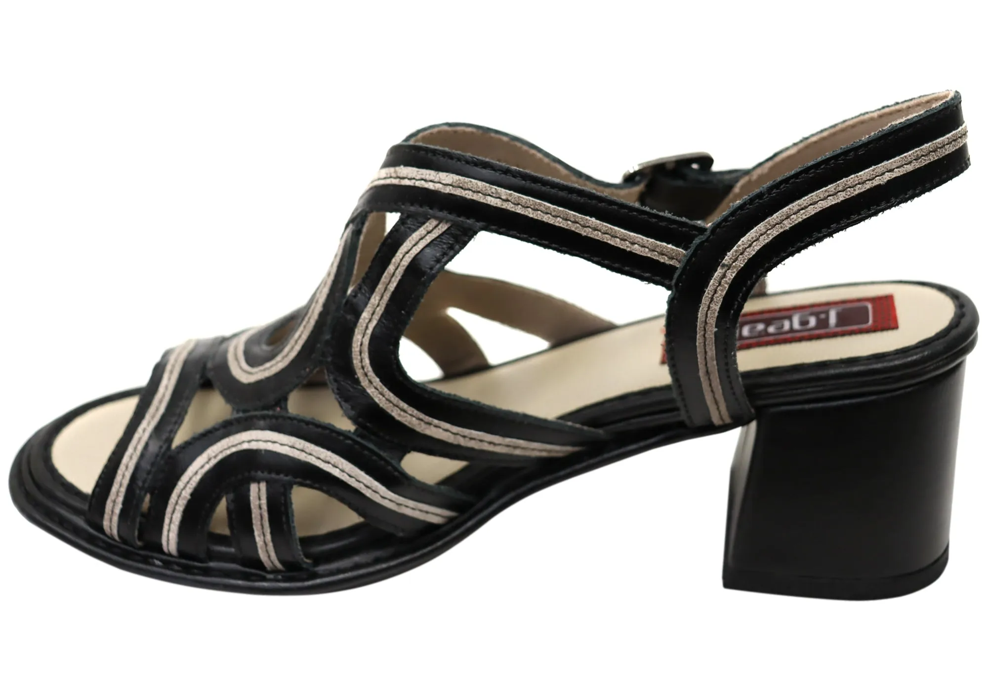 J Gean Yvonne Damen Bequeme Leder High Heels Sandalen Hergestellt In Brasilien J Gean Schuhe