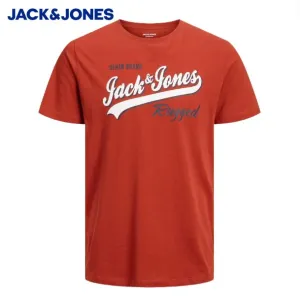 Jack & Jones Zinnober Logo Rundhals-T-Shirt Orange