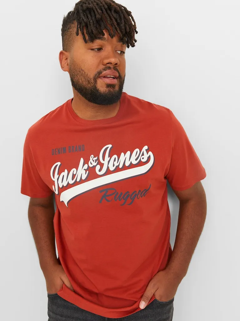 Jack & Jones Zinnober Logo Rundhals-T-Shirt Orange