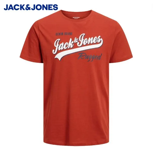 Jack & Jones Zinnober Logo Rundhals-T-Shirt Orange