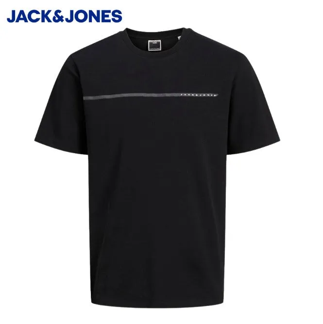 Jack & Jones Fusion Logo Schwarzes T-Shirt Schwarz