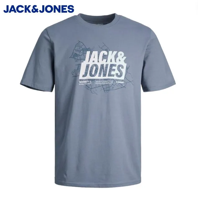 Jack & Jones Sommer Logo Flint Stone T-Shirt Grau