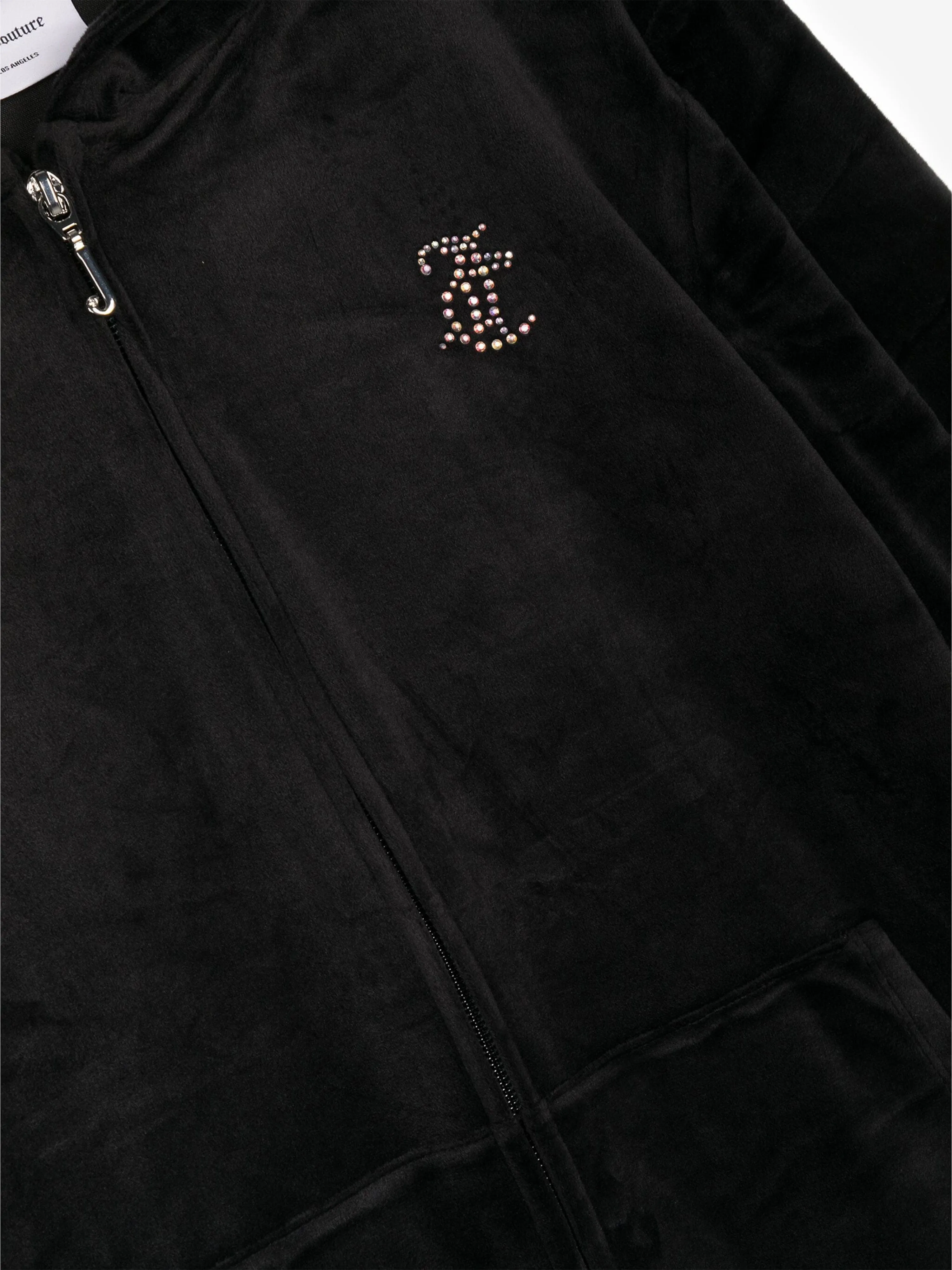 Juicy Couture Mädchen Diamante Logo Reißverschluss Top in Schwarz