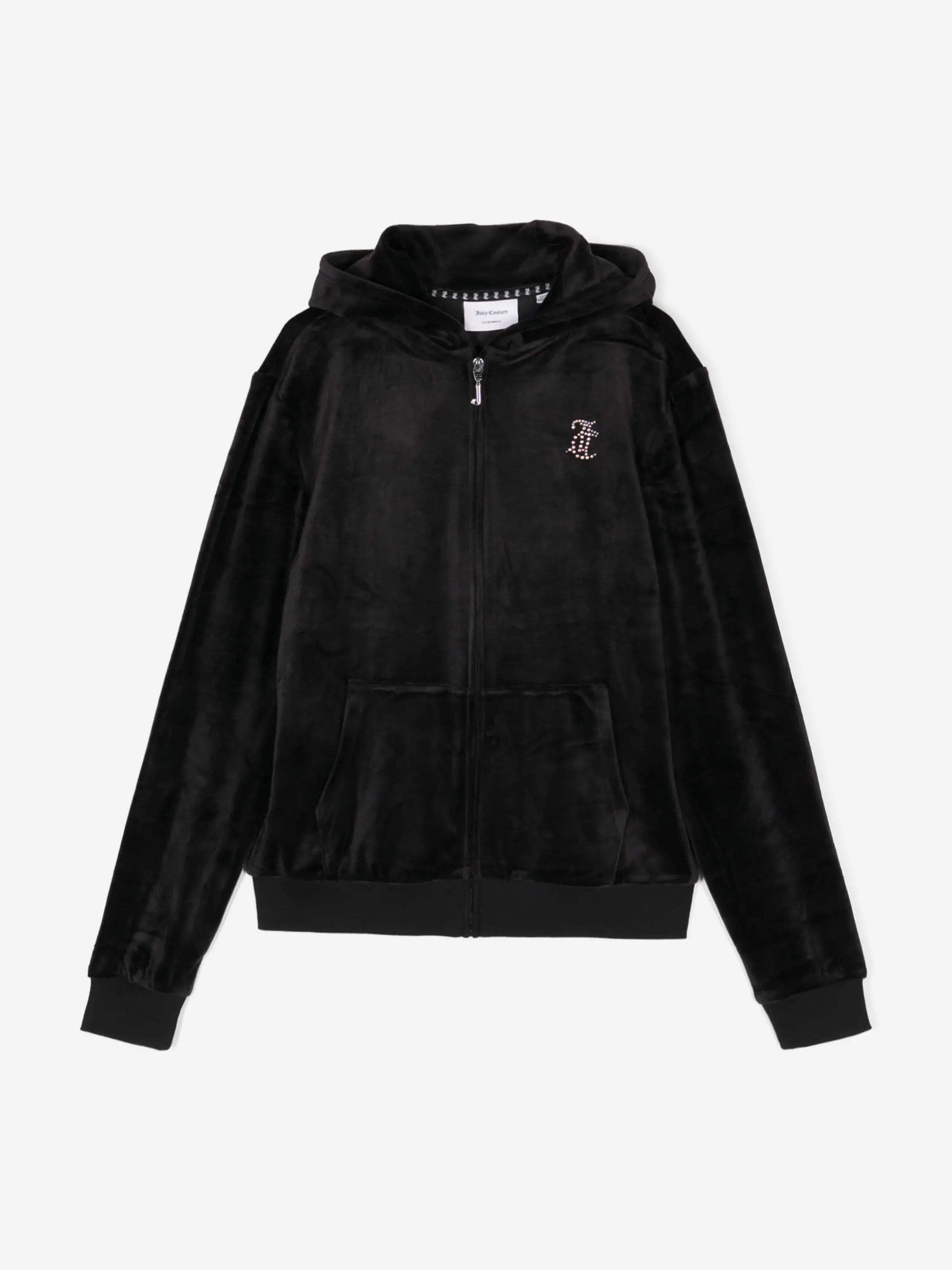 Juicy Couture Mädchen Diamante Logo Reißverschluss Top in Schwarz