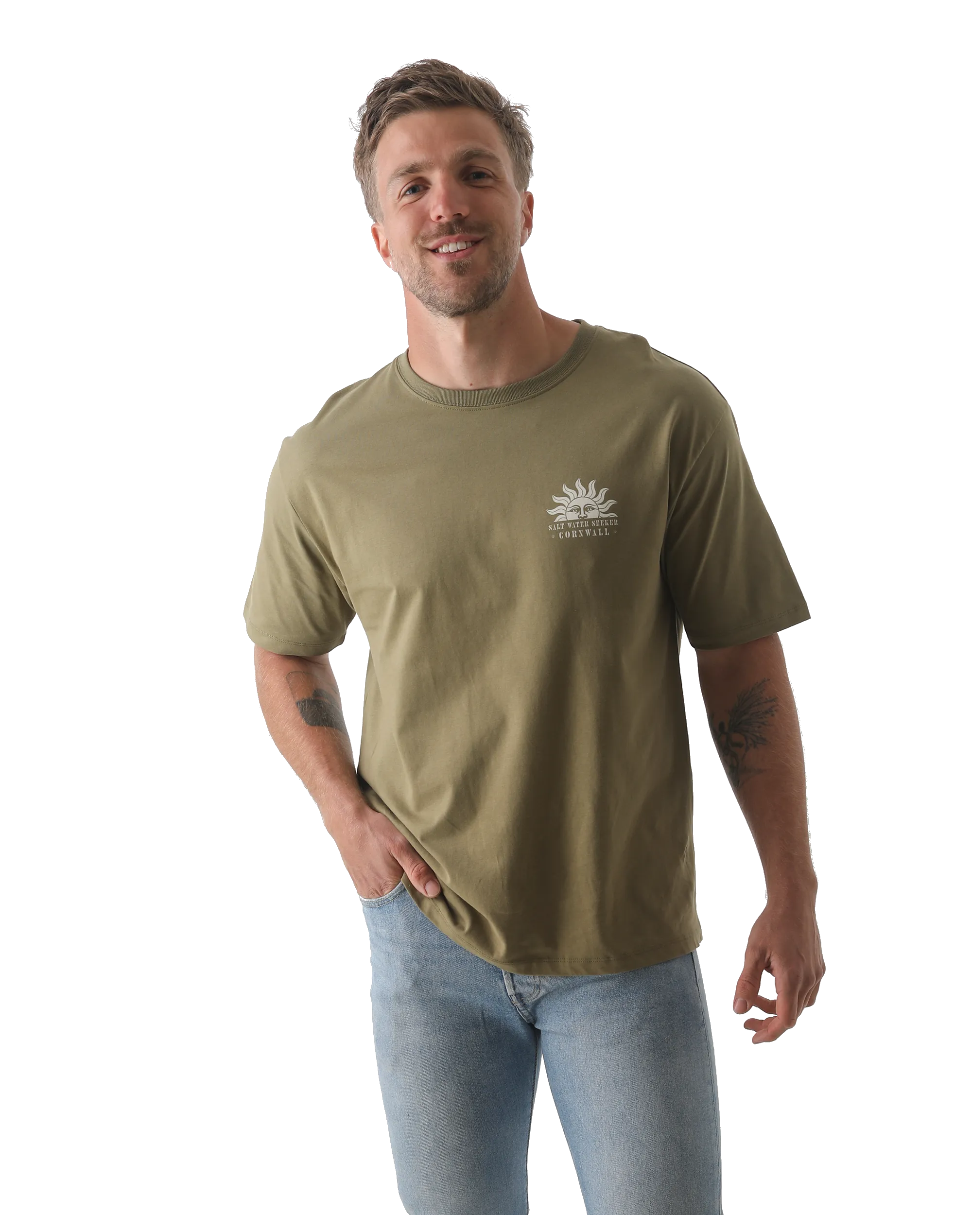 Kaleidoskop T-Shirt in Verblasstem Khaki
