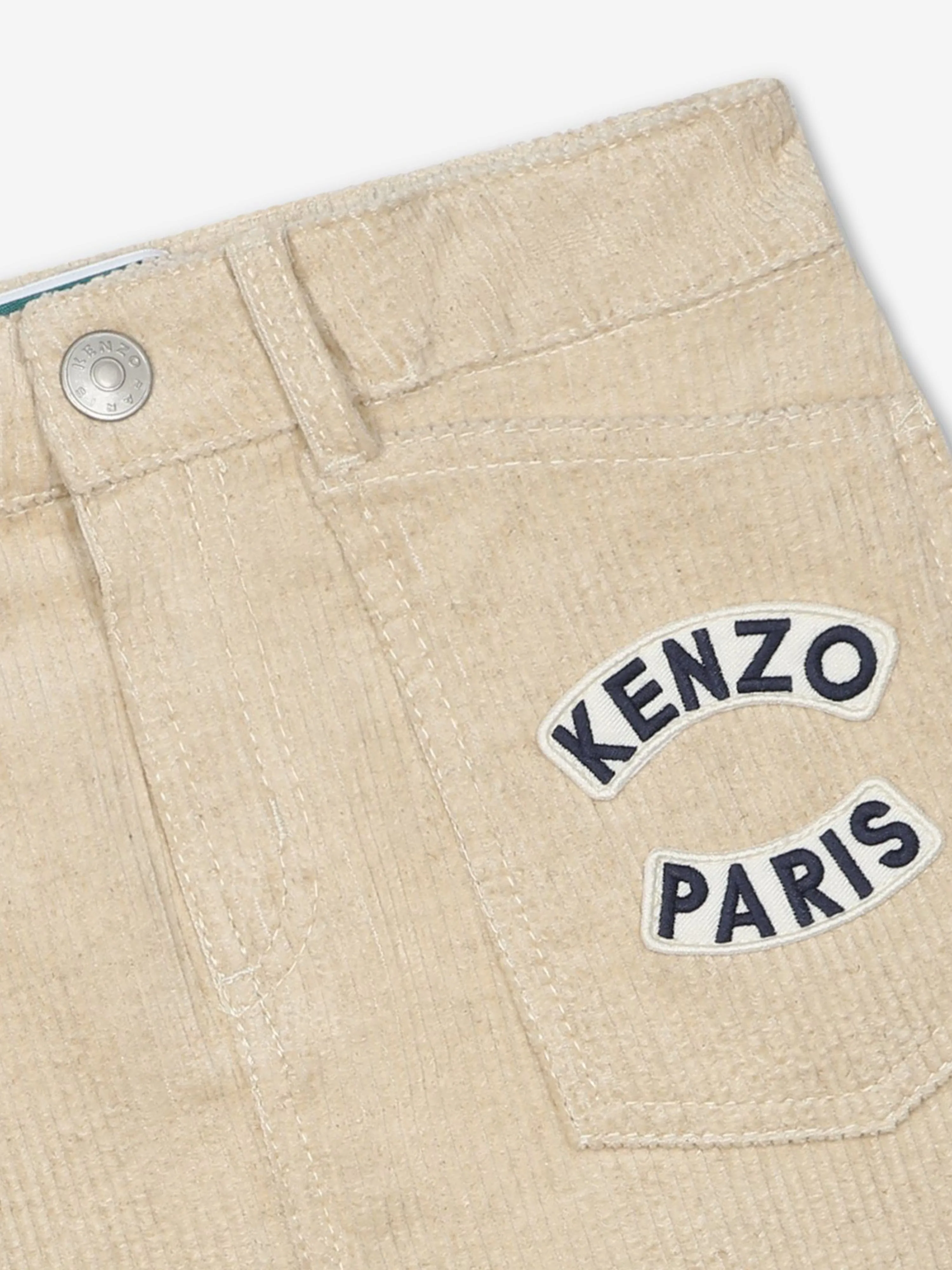 KENZO Mädchen Cord Logo Rock in Elfenbein