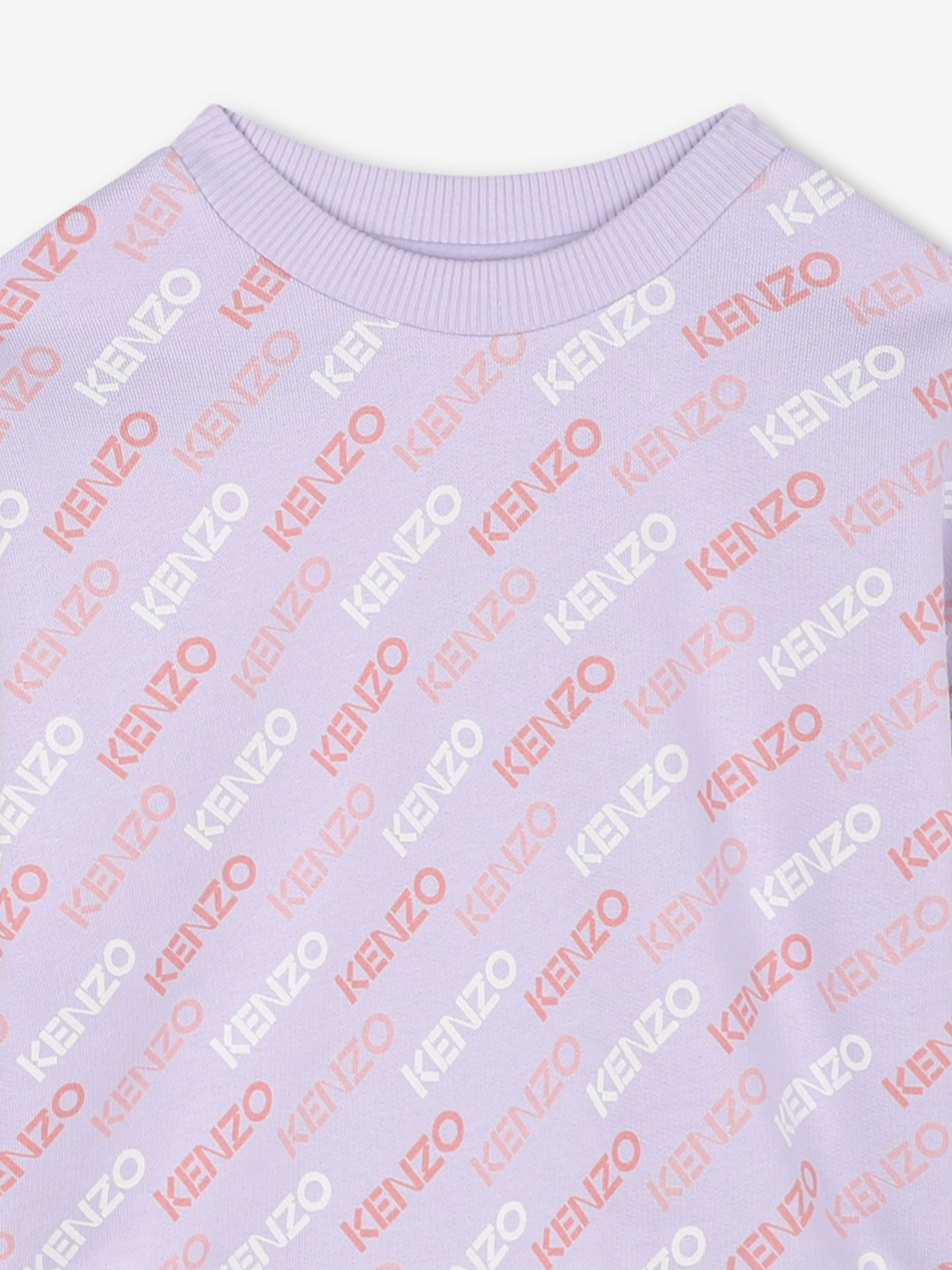 KENZO Girls Logo-Print Sweatshirt in Lila
