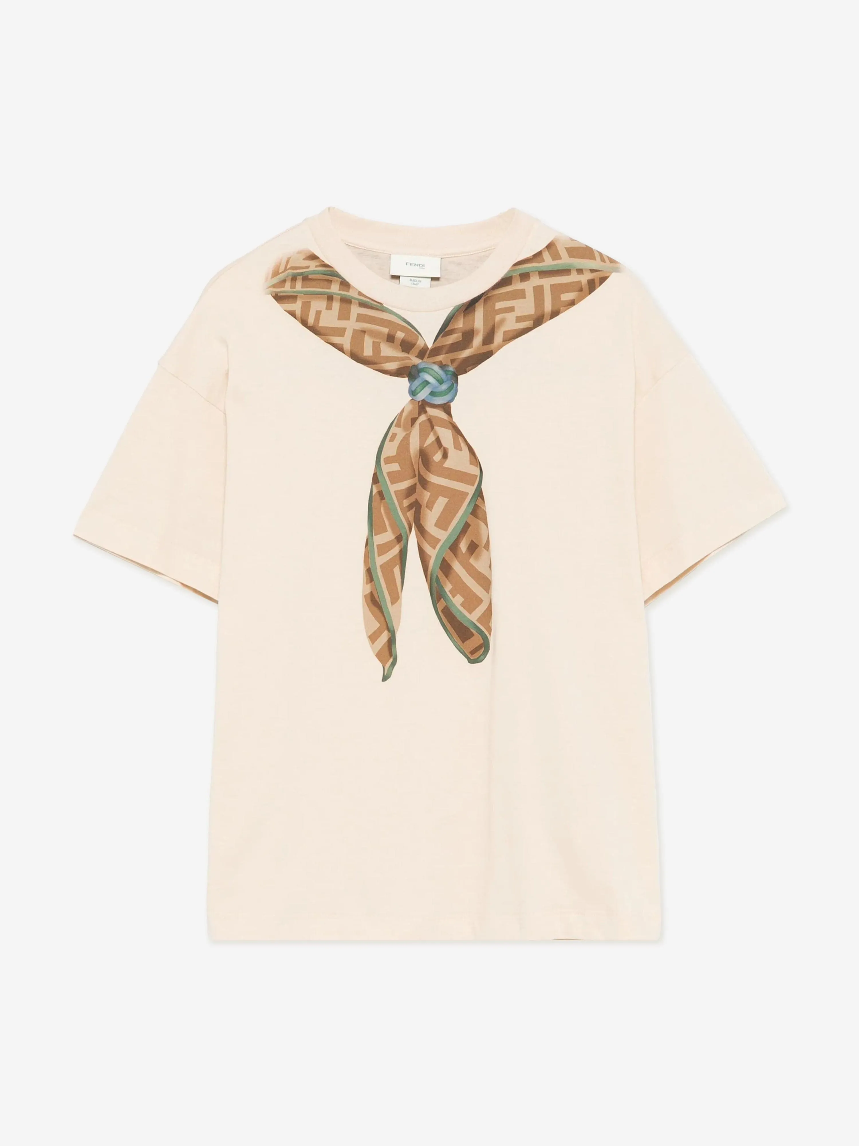 Kinder-Schal-Print T-Shirt in Beige