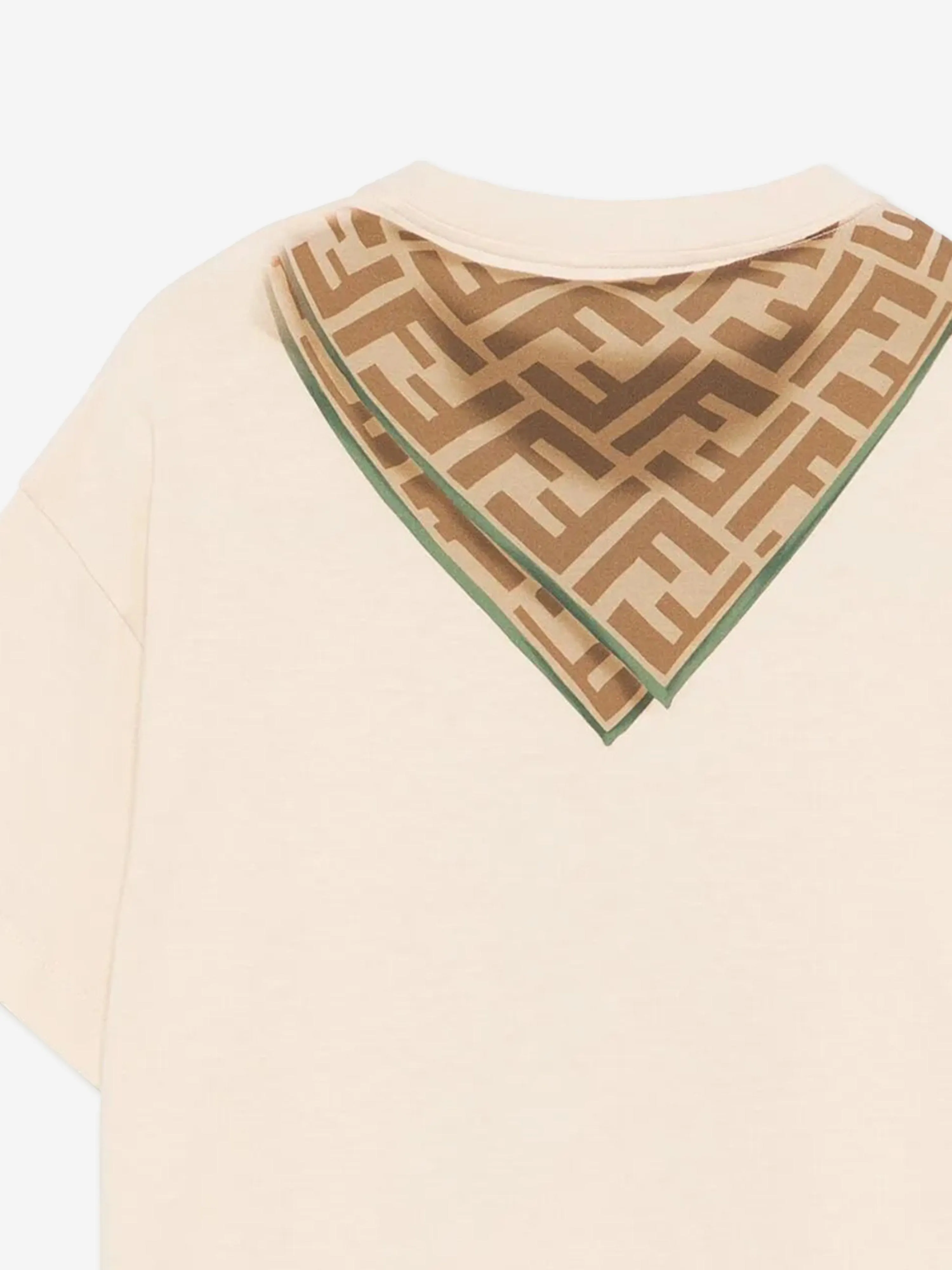 Kinder-Schal-Print T-Shirt in Beige